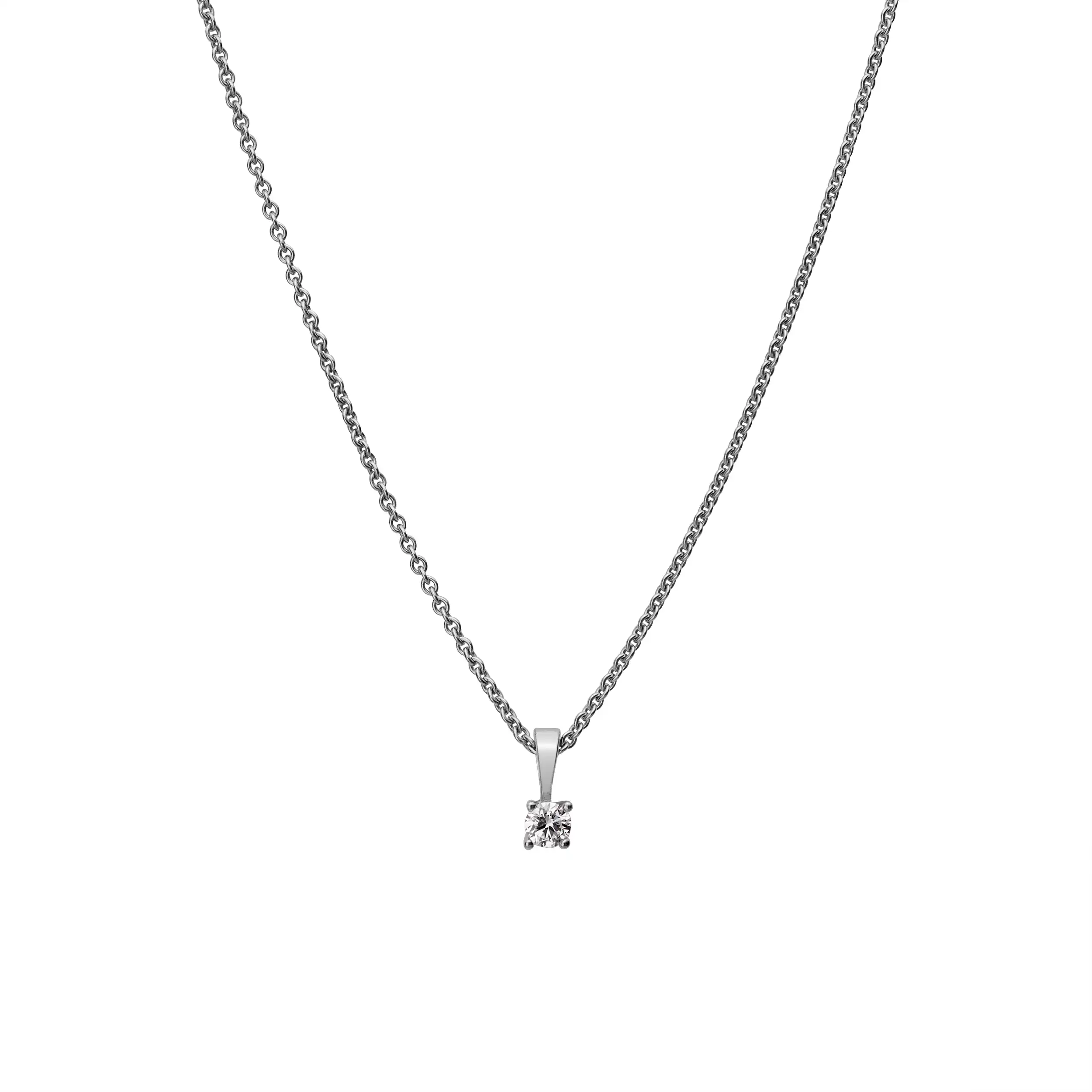 Gold Anhänger Diamant 0,10ct 4er Krappenfassung Solitär - Klassiker