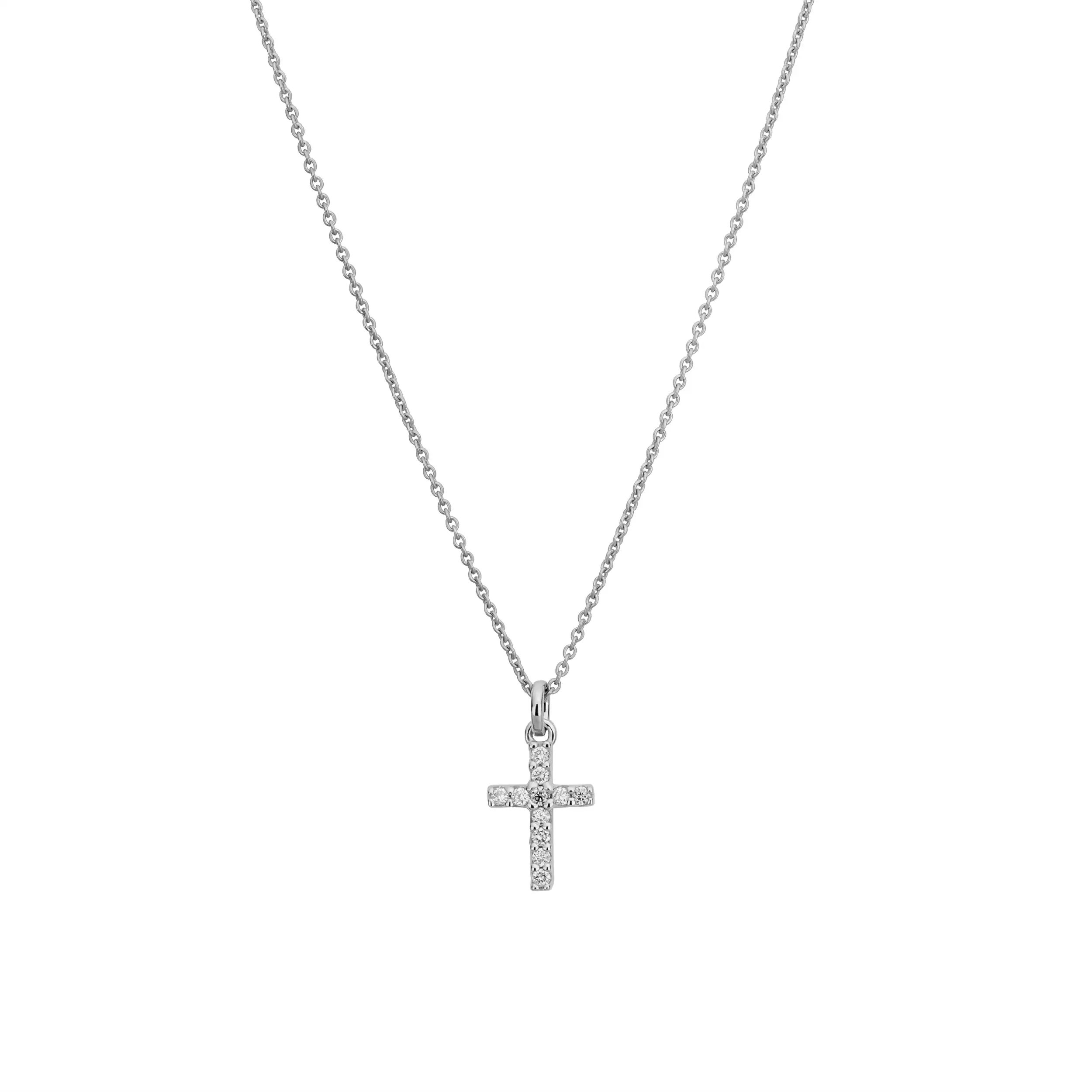 Gold Anhänger Kreuz Diamant 0,14ct - Symbole