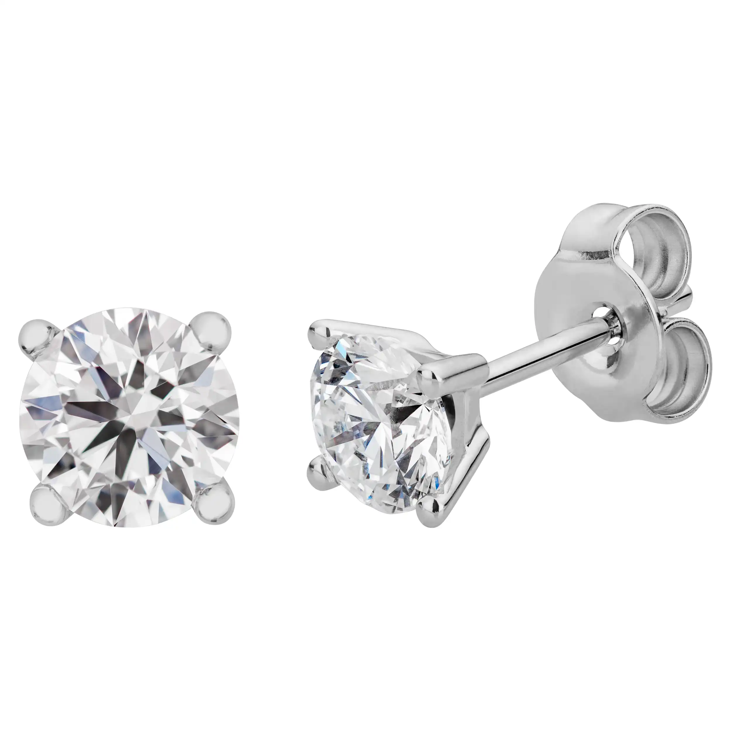 Gold Ohrschmuck Diamant 1,0ct 4er Krappenfassung Solitär - Klassiker