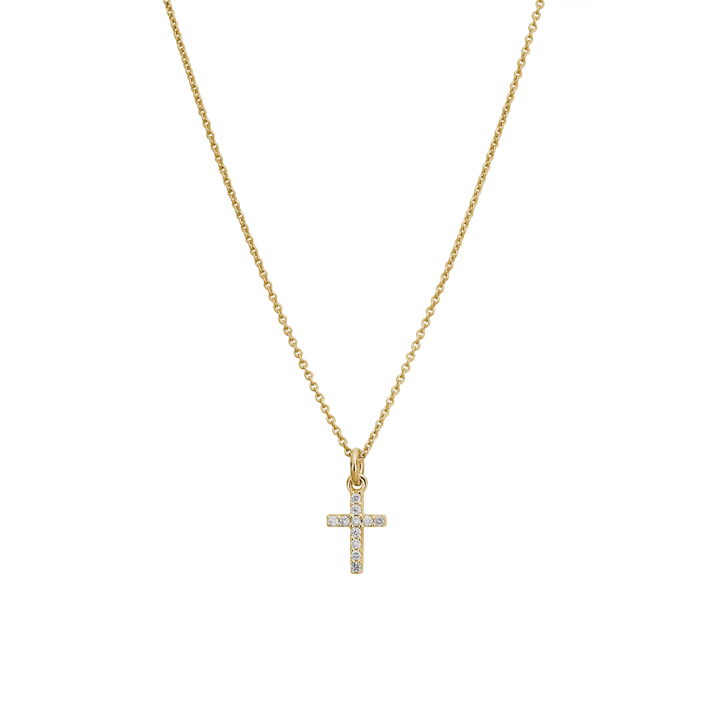 Gold Anhänger Kreuz Diamant 0,09ct - Symbole