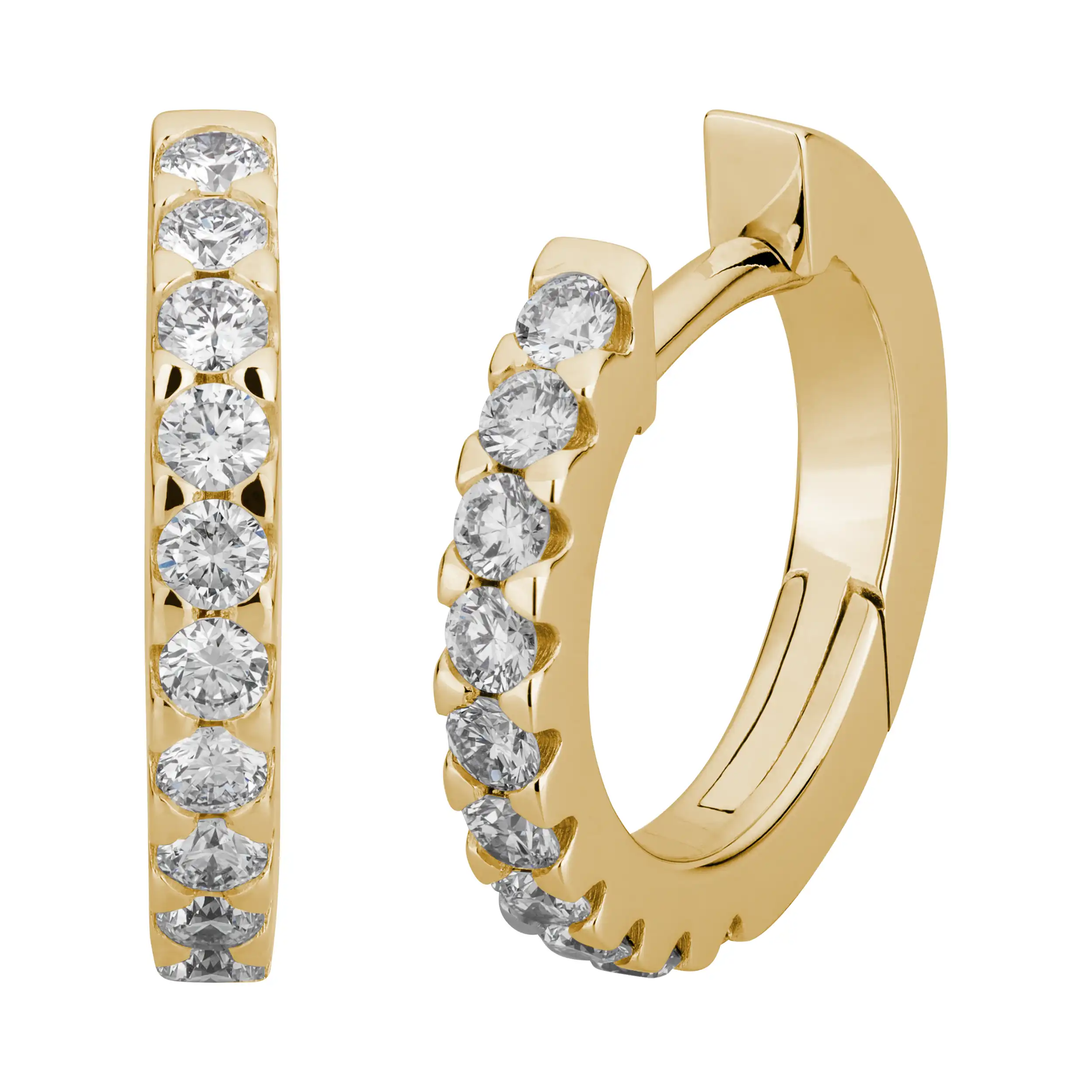 Gold Ohrschmuck Creolen Diamant 0,47ct Memoire - Klassiker