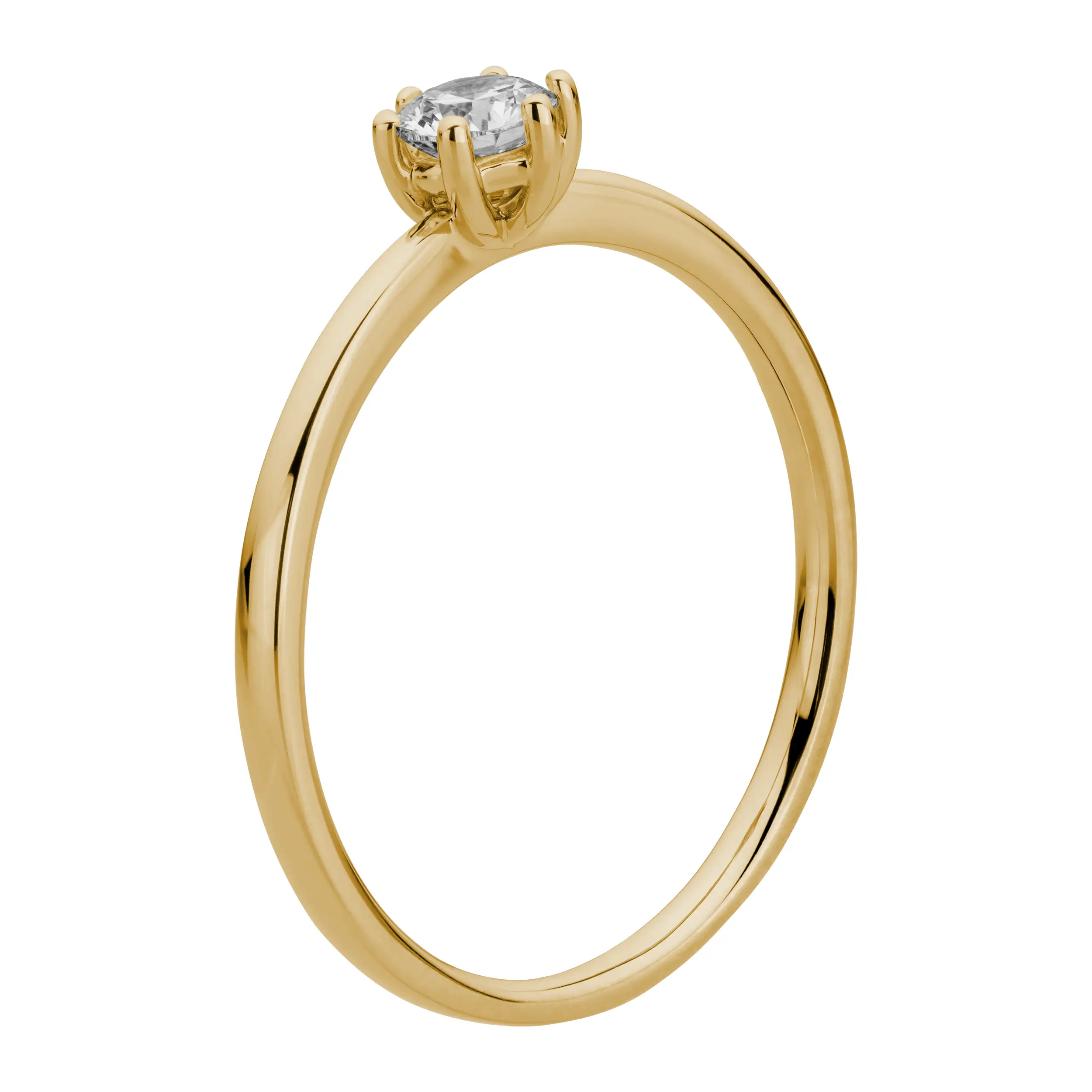 Gold Ring Diamant 0.25ct 6er Stotzen Solitaire