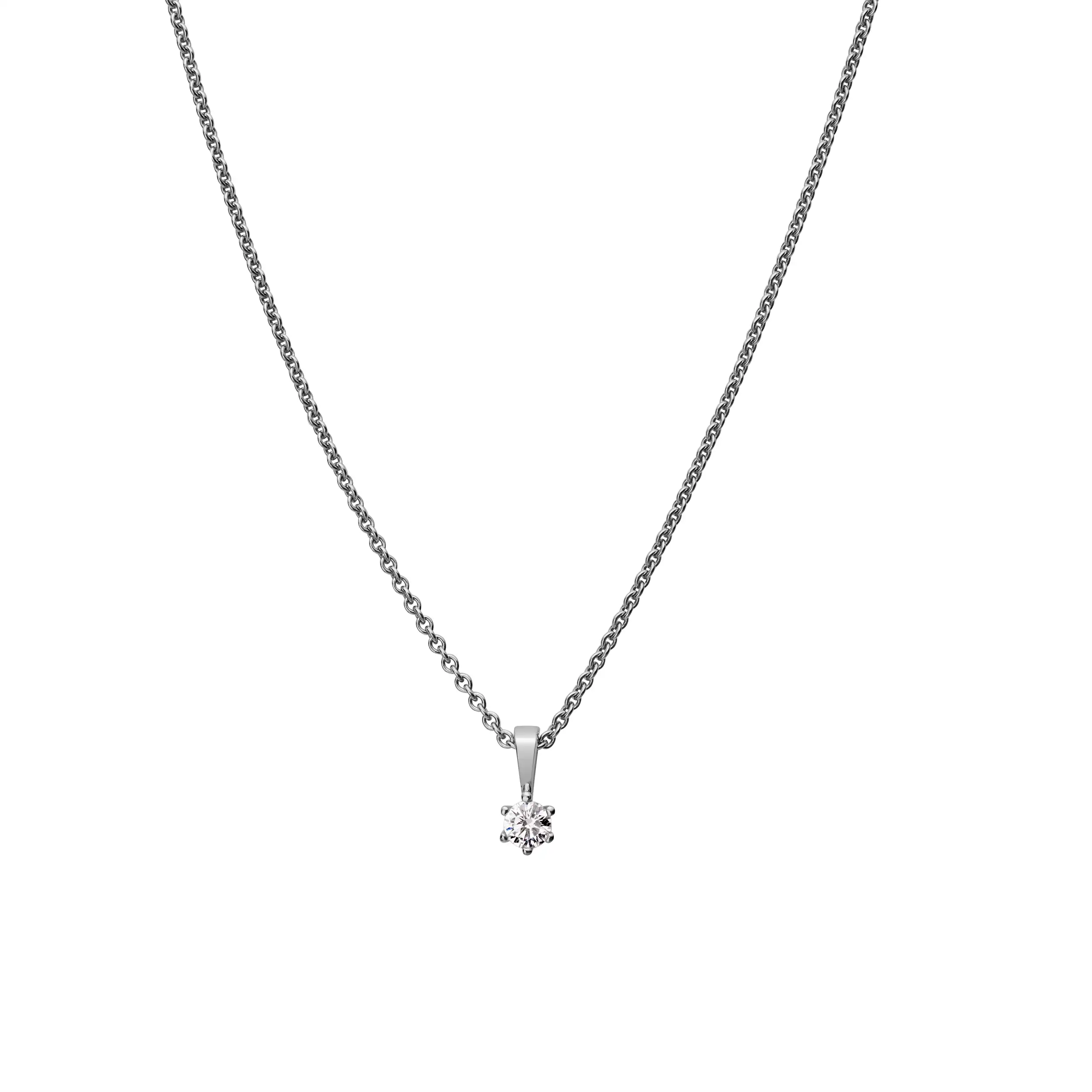 Gold Anhänger Diamant 0,10ct 6er Krappenfassung Solitär - Klassiker