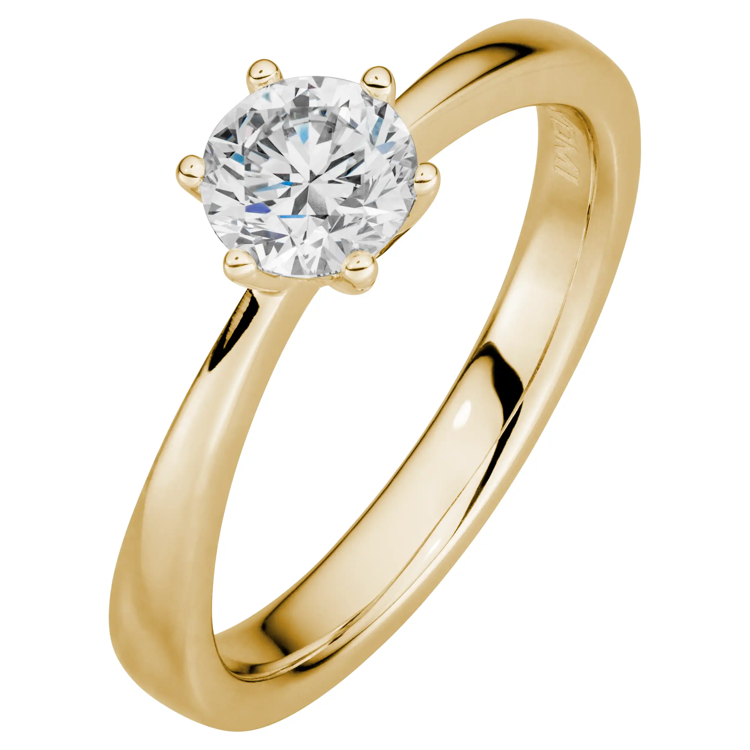 Gold Ring Diamant 0.75ct 6er Krappenfassung Solitär - Klassiker