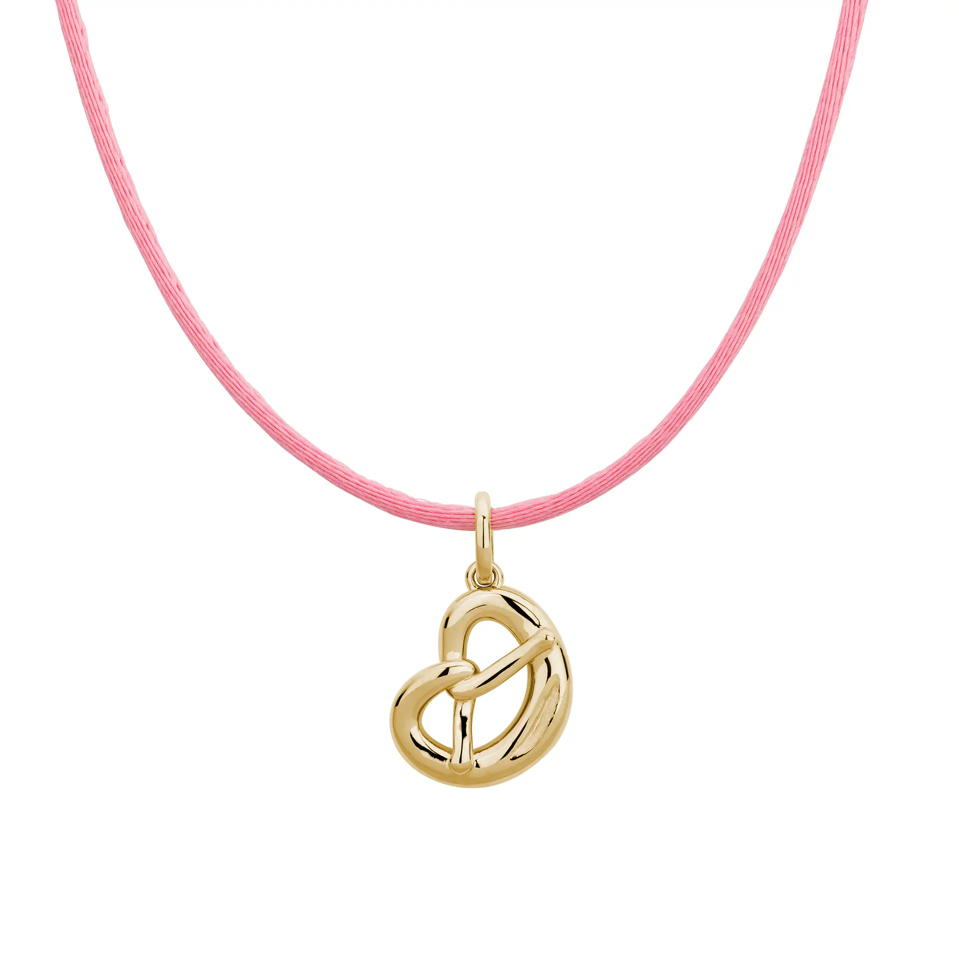 Gold Brezel Anhänger Collier
