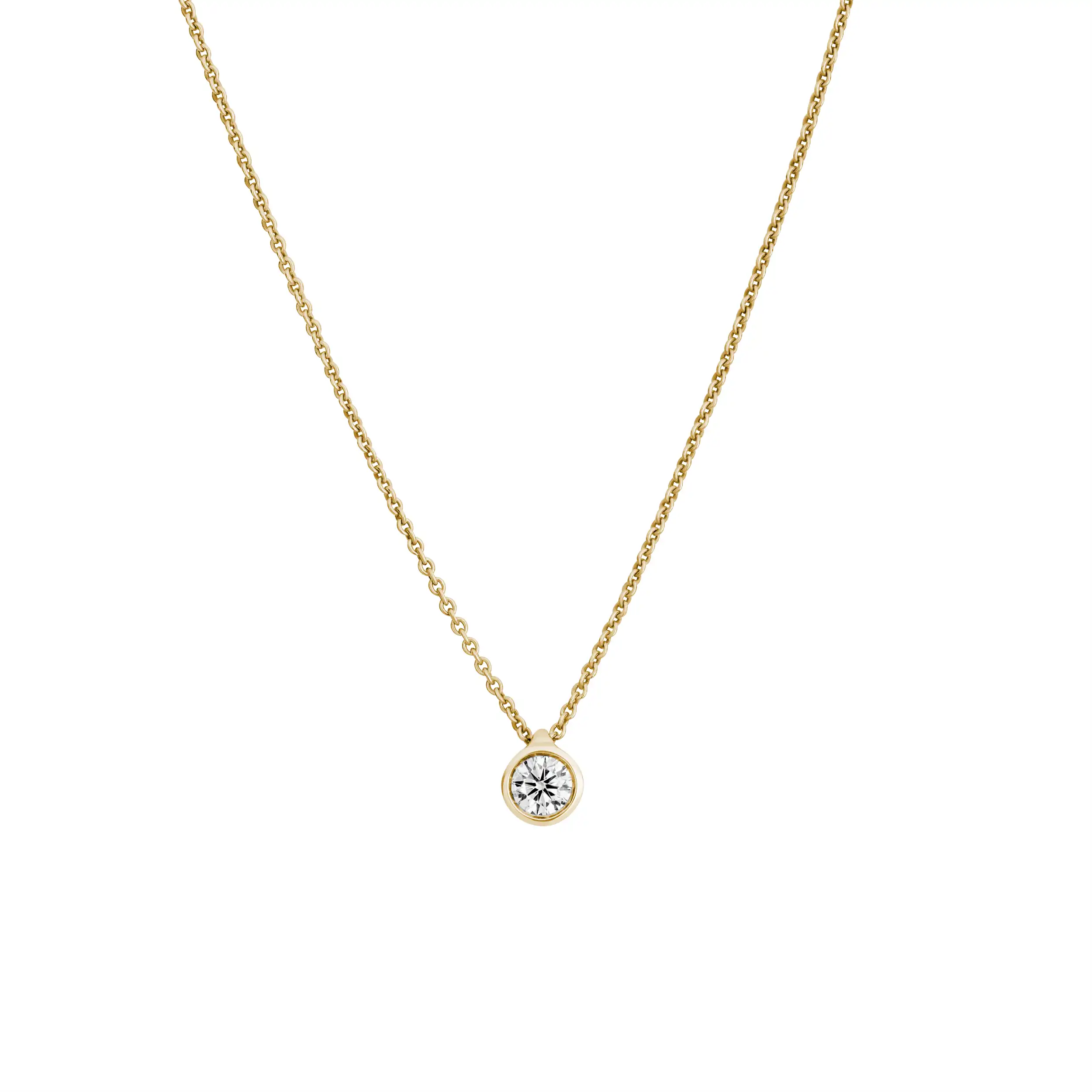 Gold Collier Diamant 0,20ct Zarge Solitär - Klassiker