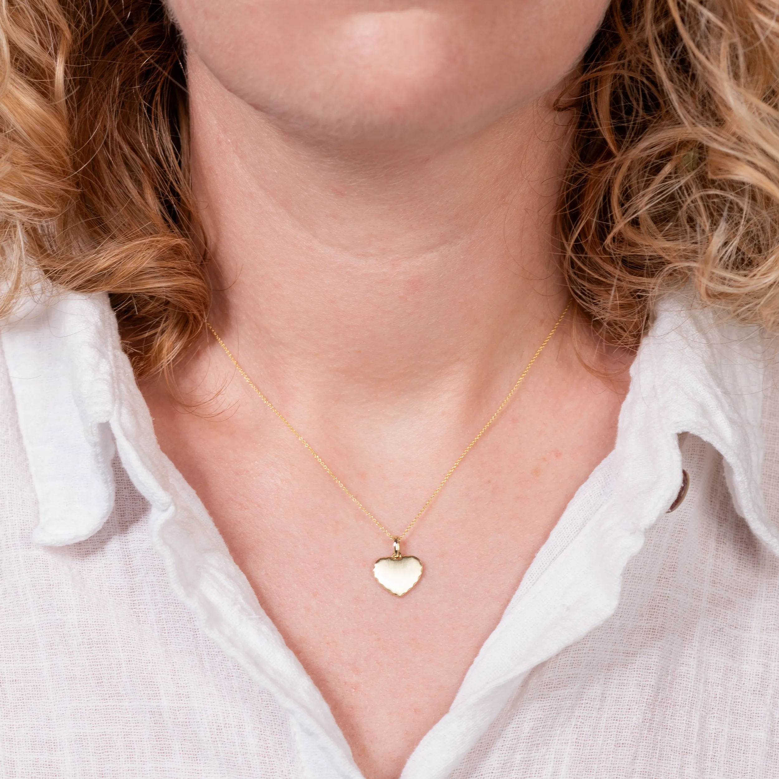 Gold Anhänger Herz mattiert - Symbole