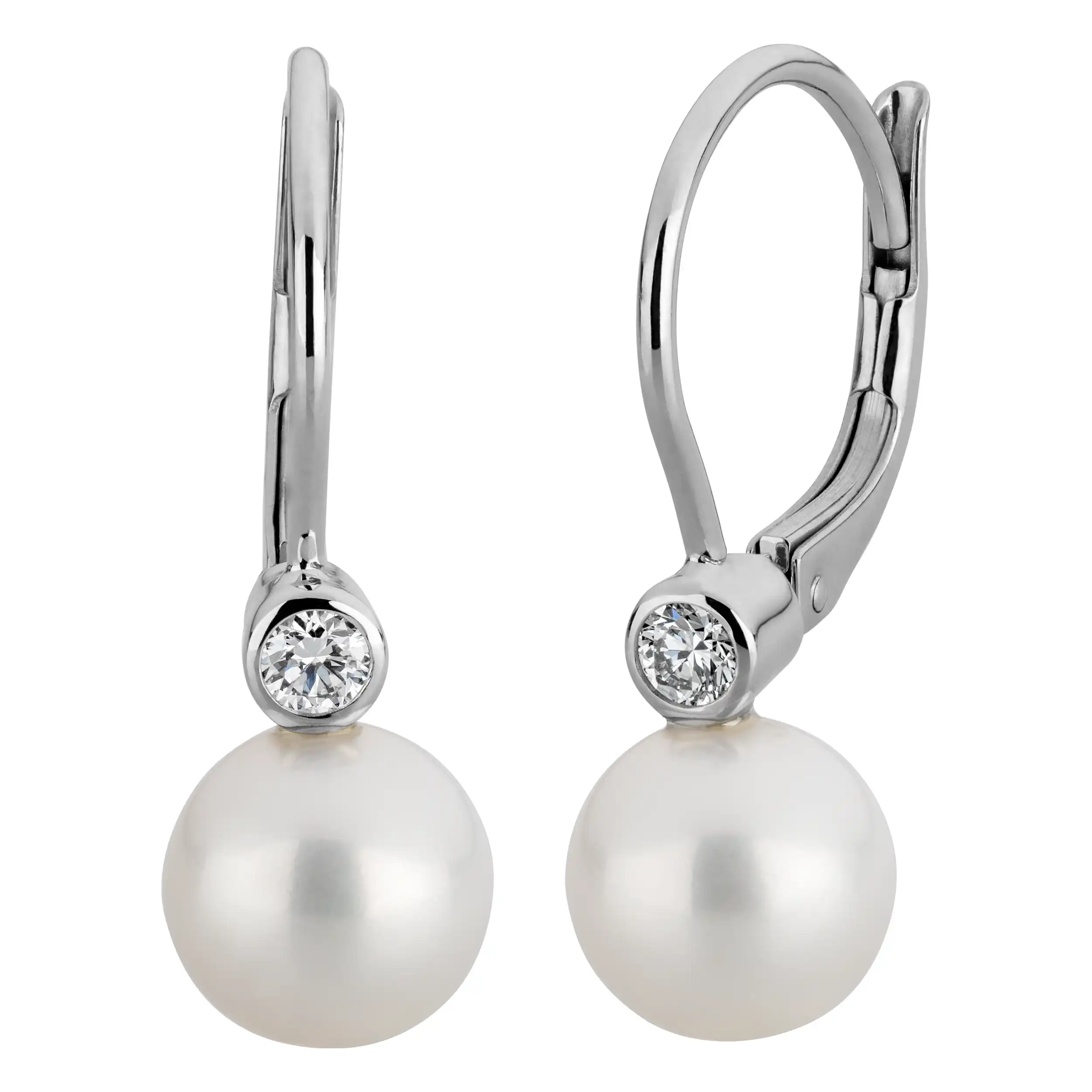 Gold Ohrschmuck Diamant 0,10ct mit Perlen - Ozean