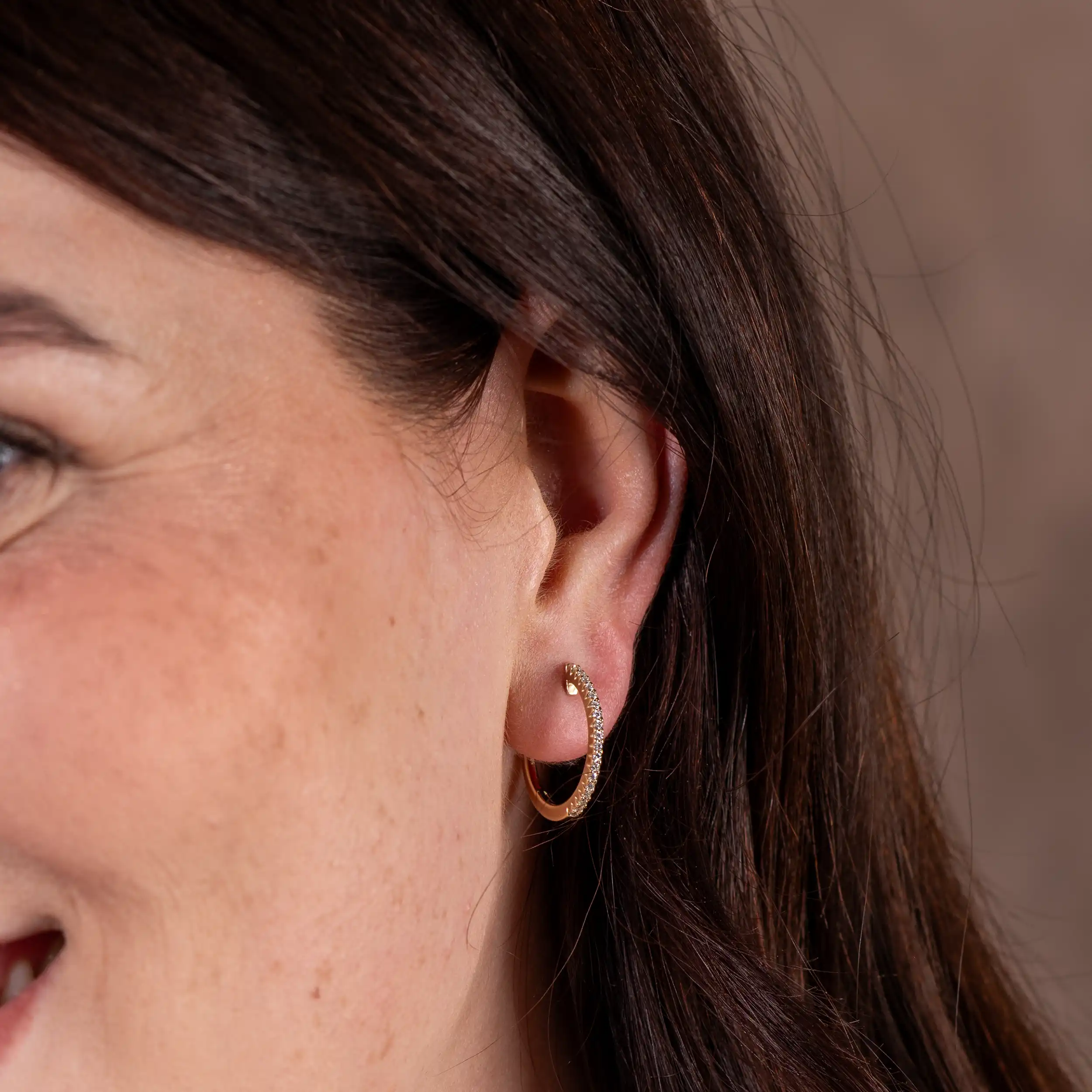 Gold Ohrschmuck Creolen Diamant 0,24ct - Klassiker