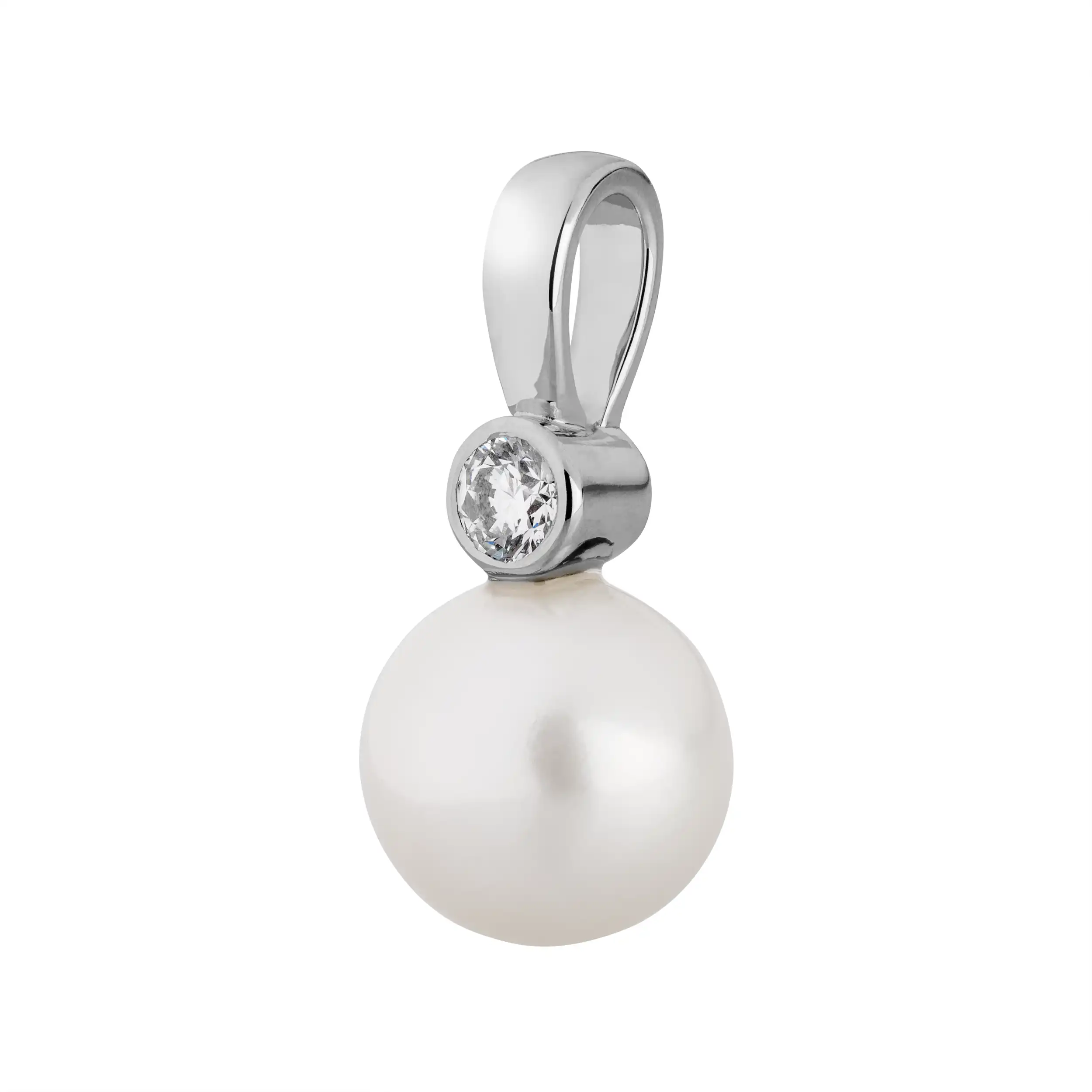 Weißgold Anhänger Diamant 0,10ct mit Perlen - Ozean