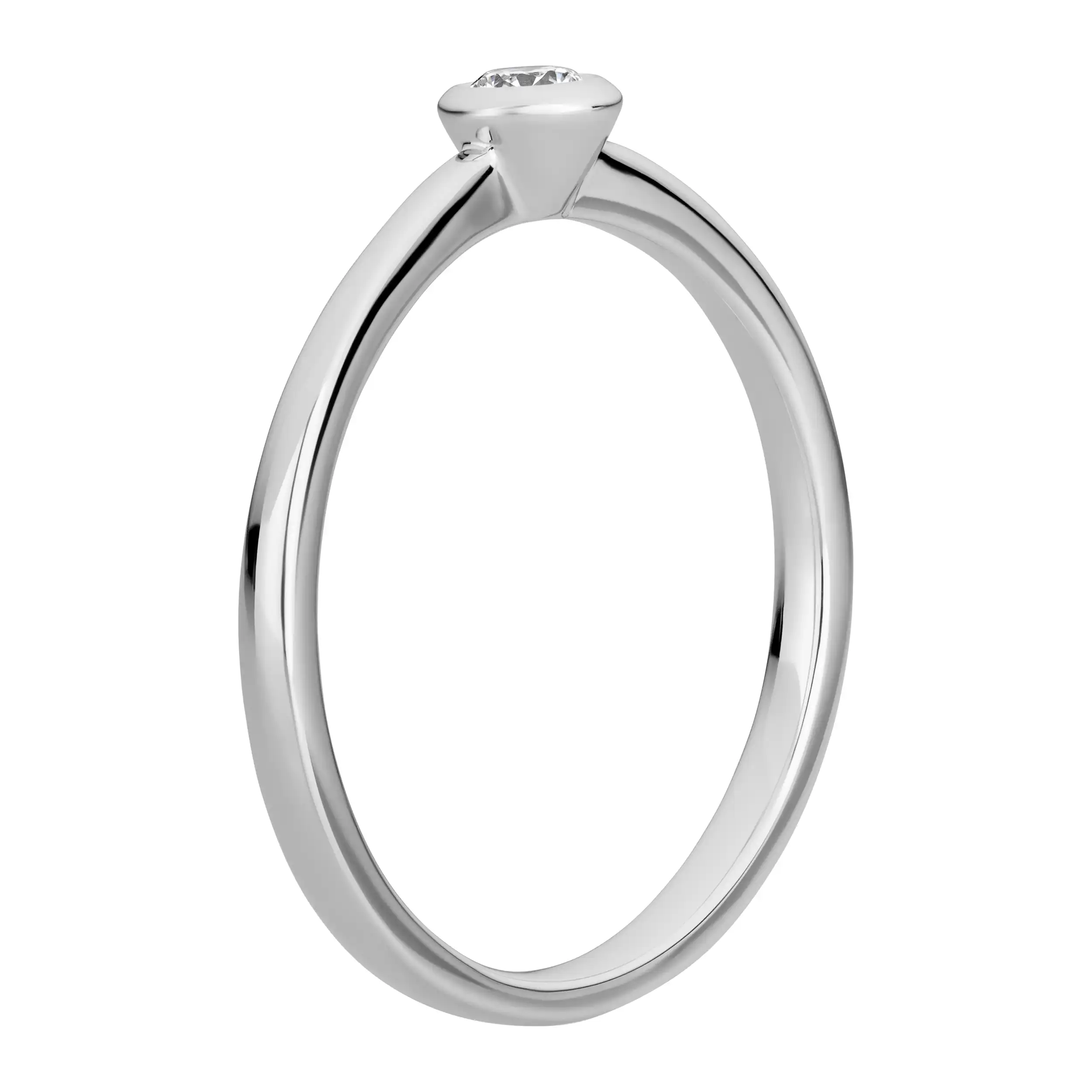 Gold Ring Diamant 0,10ct Zarge Solitär - Klassiker