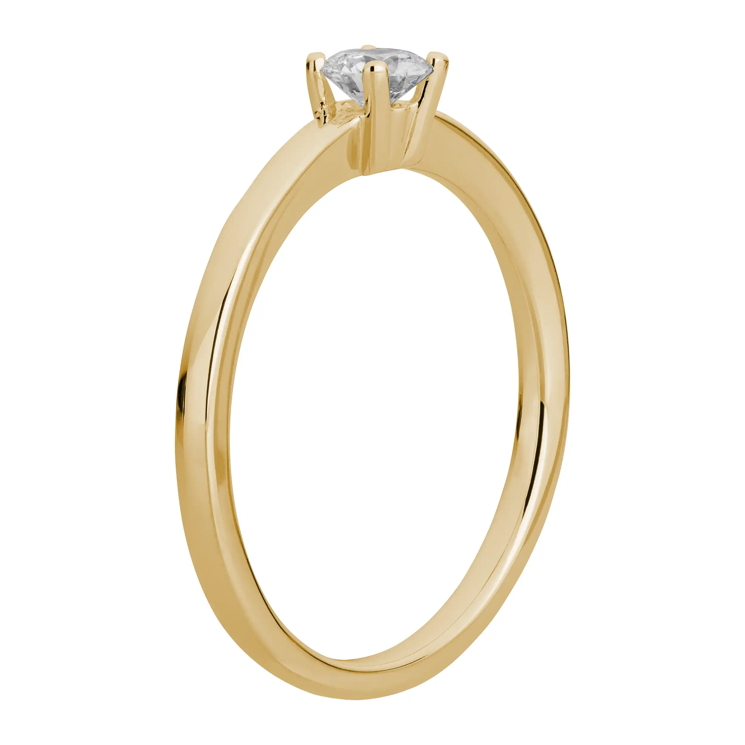 Gold Ring Diamant 0,25ct 4er Krappenfassung Solitär - Klassiker
