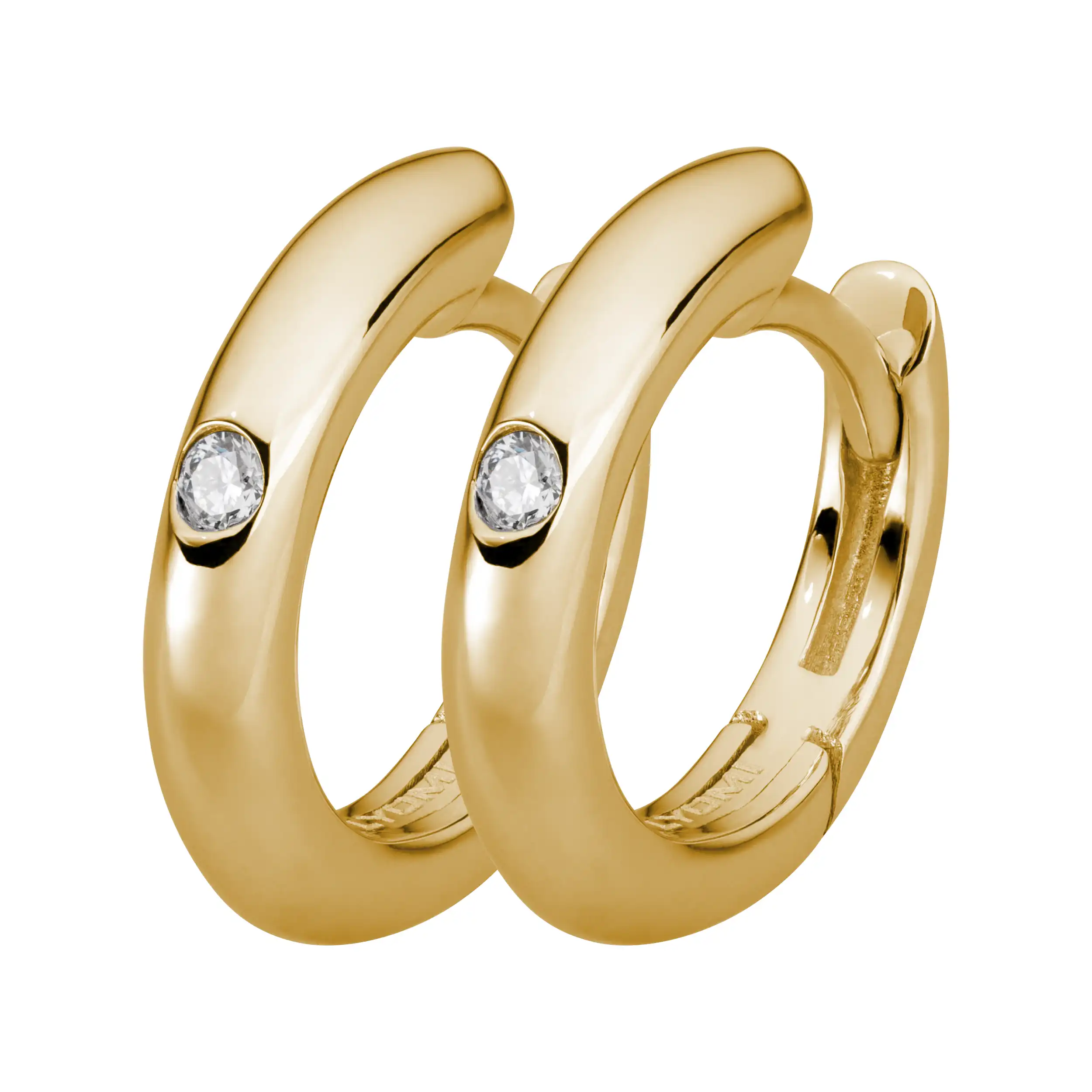 Gold Ohrschmuck Creolen Diamant 0,04ct Solitär - Klassiker