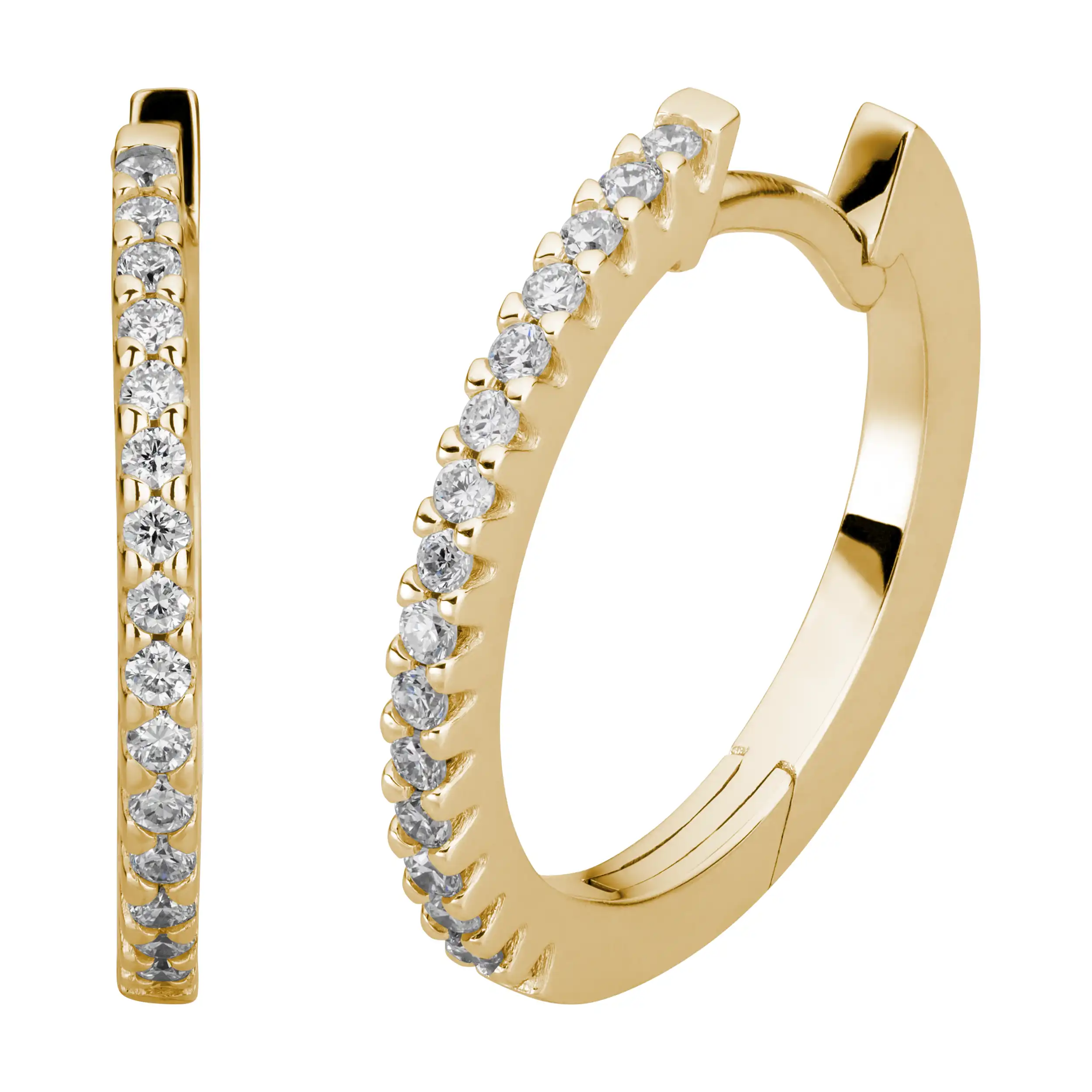 Gold Ohrschmuck Creolen Diamant 0,21ct - Klassiker