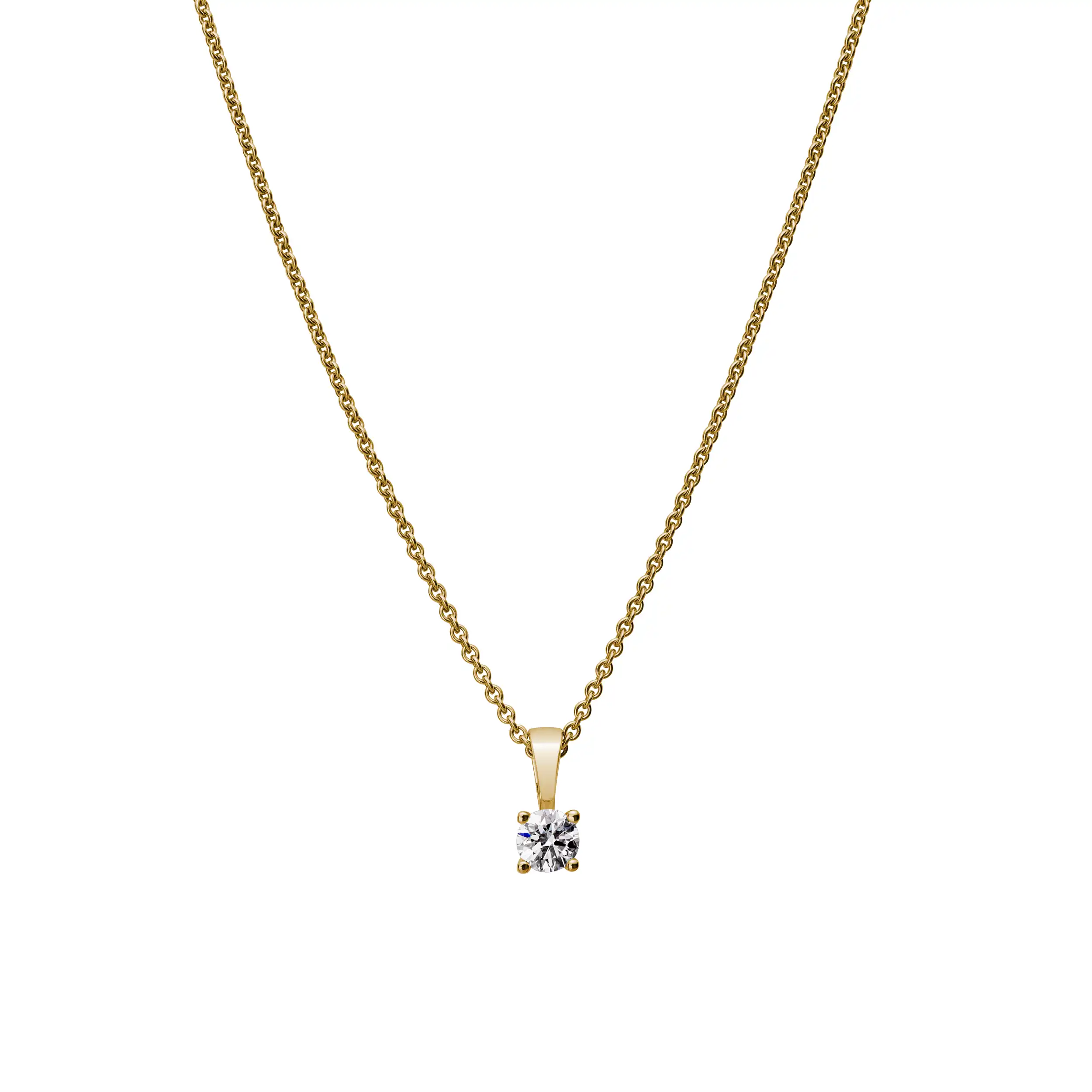Gold Anhänger Diamant 0,25ct 4er Krappenfassung Solitär - Klassiker