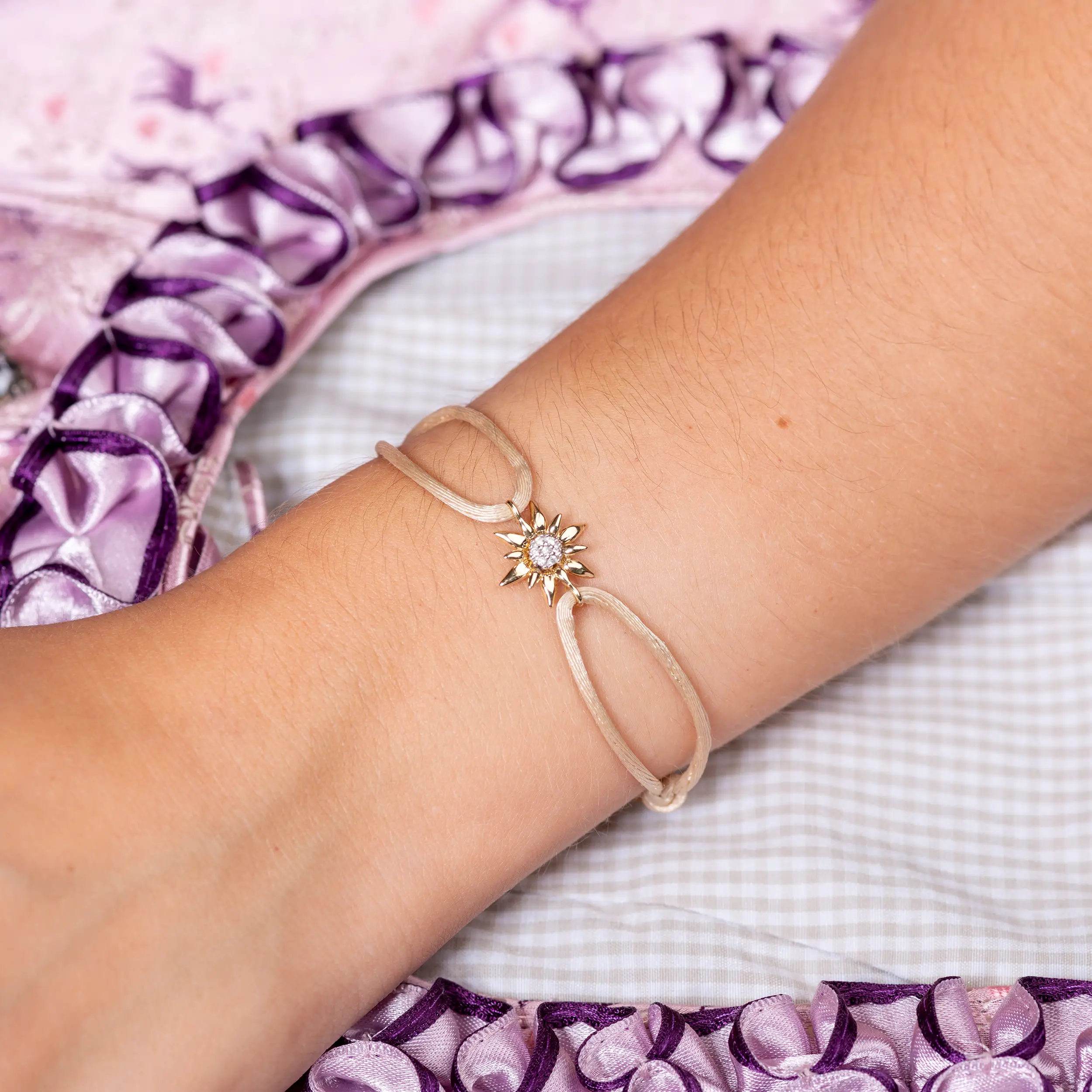 Gold Diamanten Armband Edelweiß