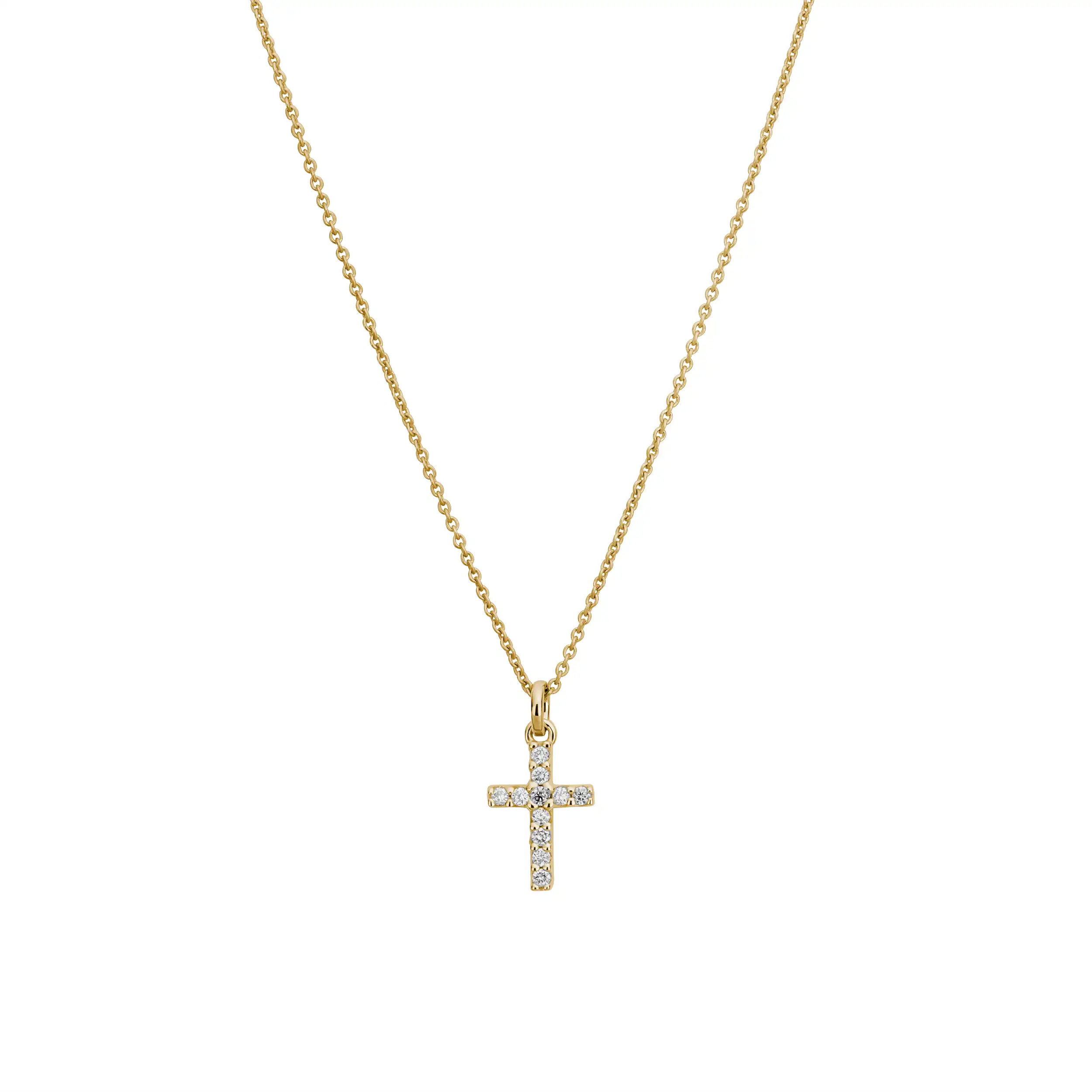 Gold Anhänger Kreuz Diamant 0,14ct - Symbole