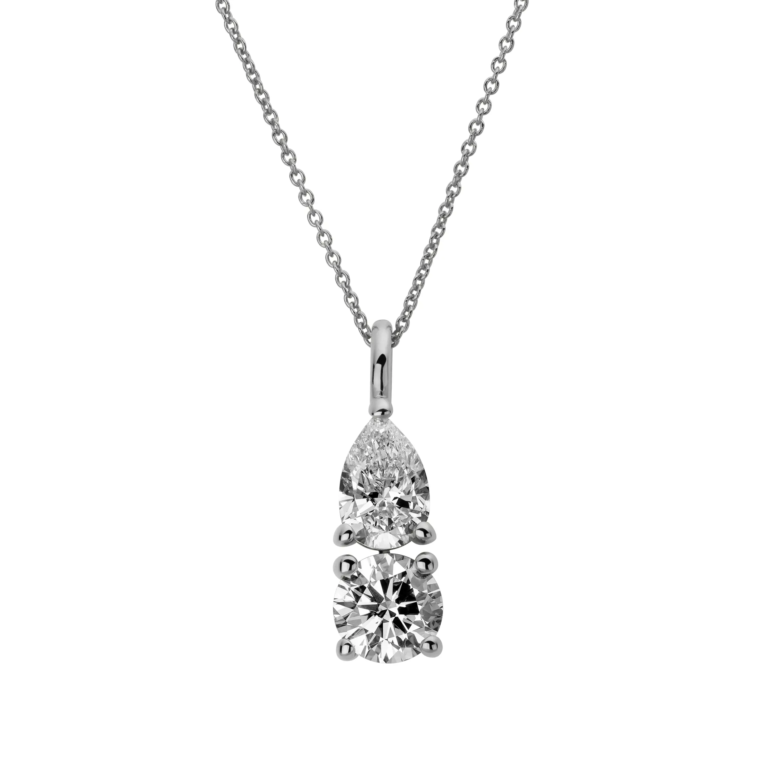 Anhänger Tropfentanz – Weissgold 585 mit Labordiamanten 0,90 ct  - Klassiker