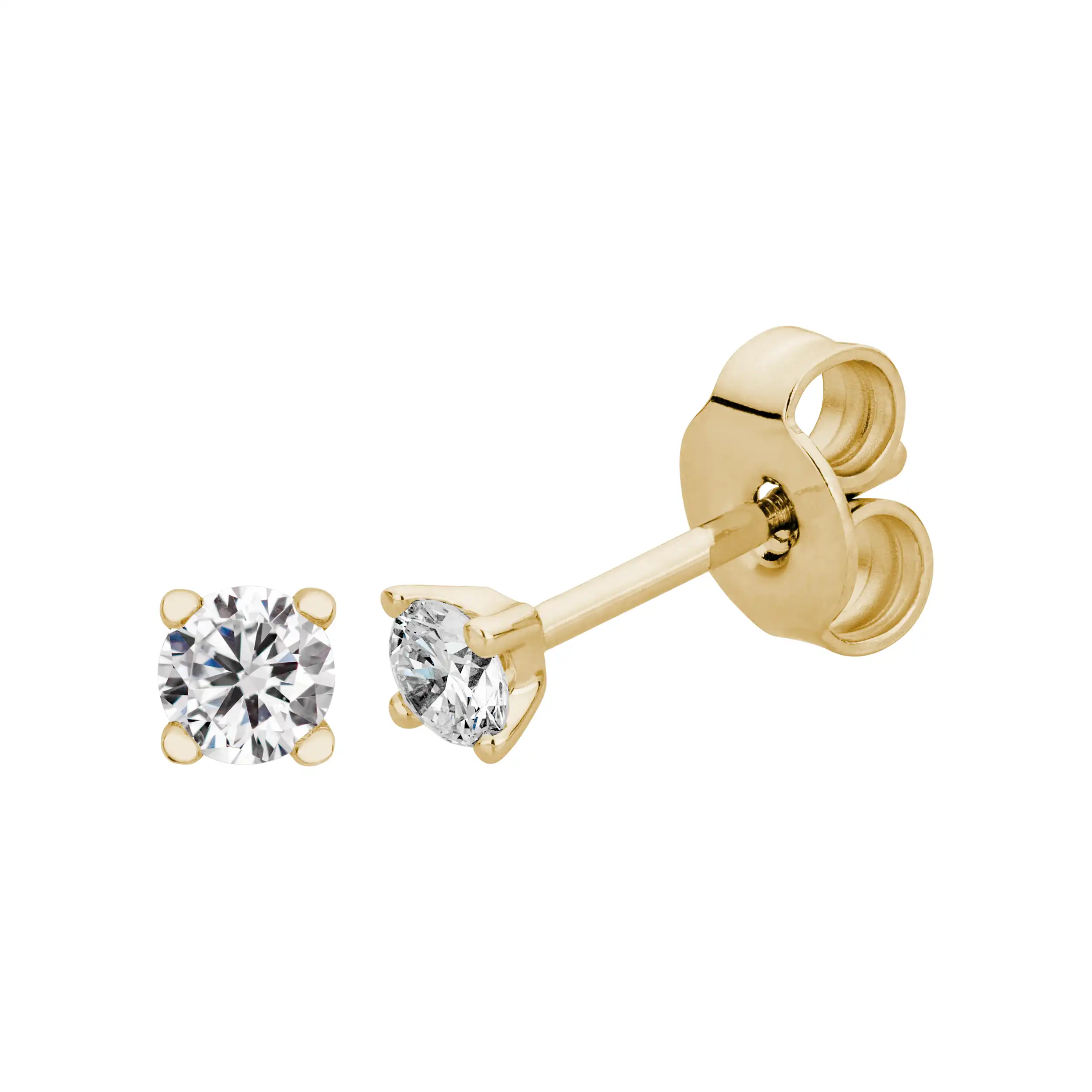 Gold Ohrschmuck Diamant 0,20ct 4er Krappenfassung Solitär - Klassiker