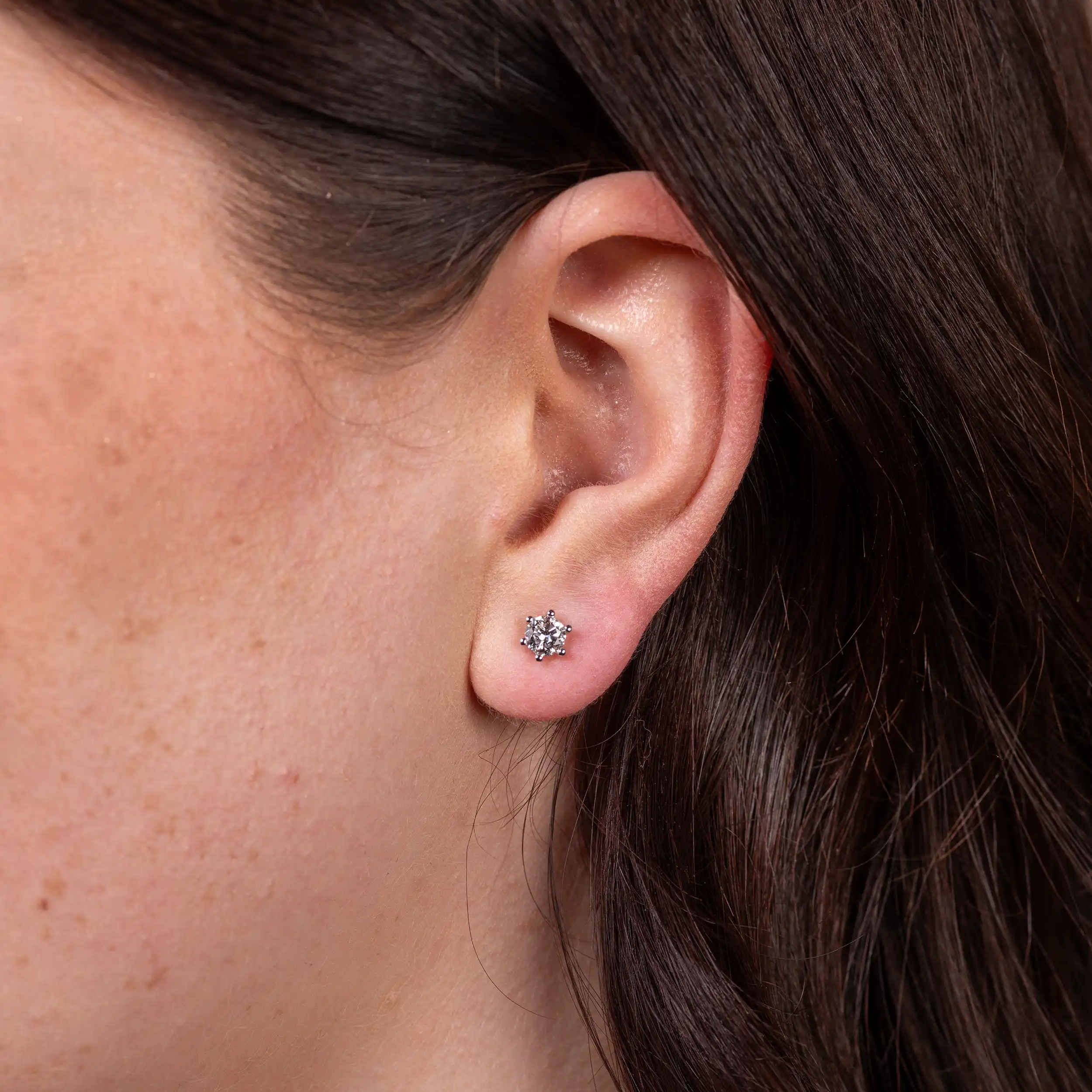 Gold Ohrschmuck Diamant 0,75ct 6er Krappenfassung Solitär - Klassiker