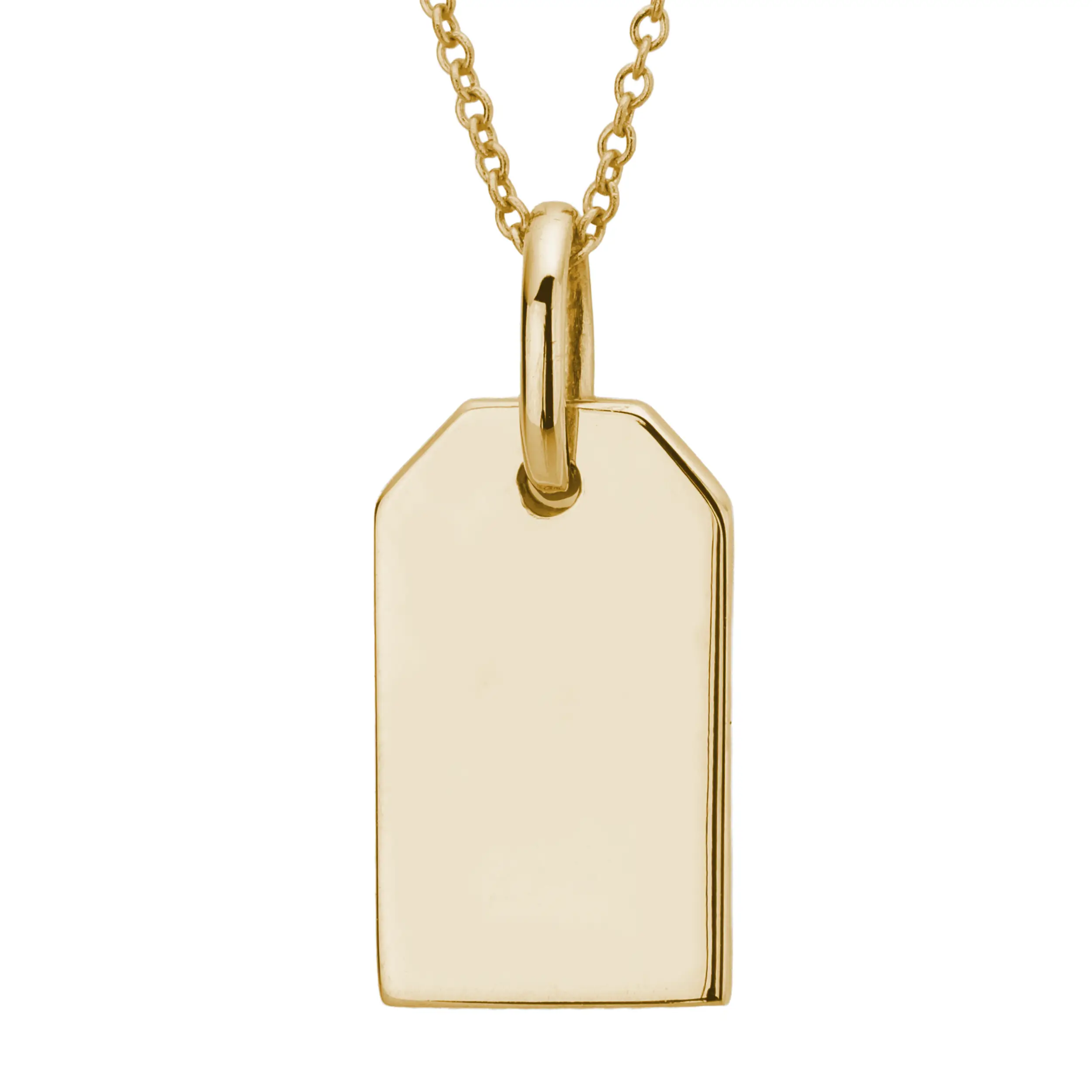 Gold Anhänger eckig klein - personalisiert - Gravurschmuck