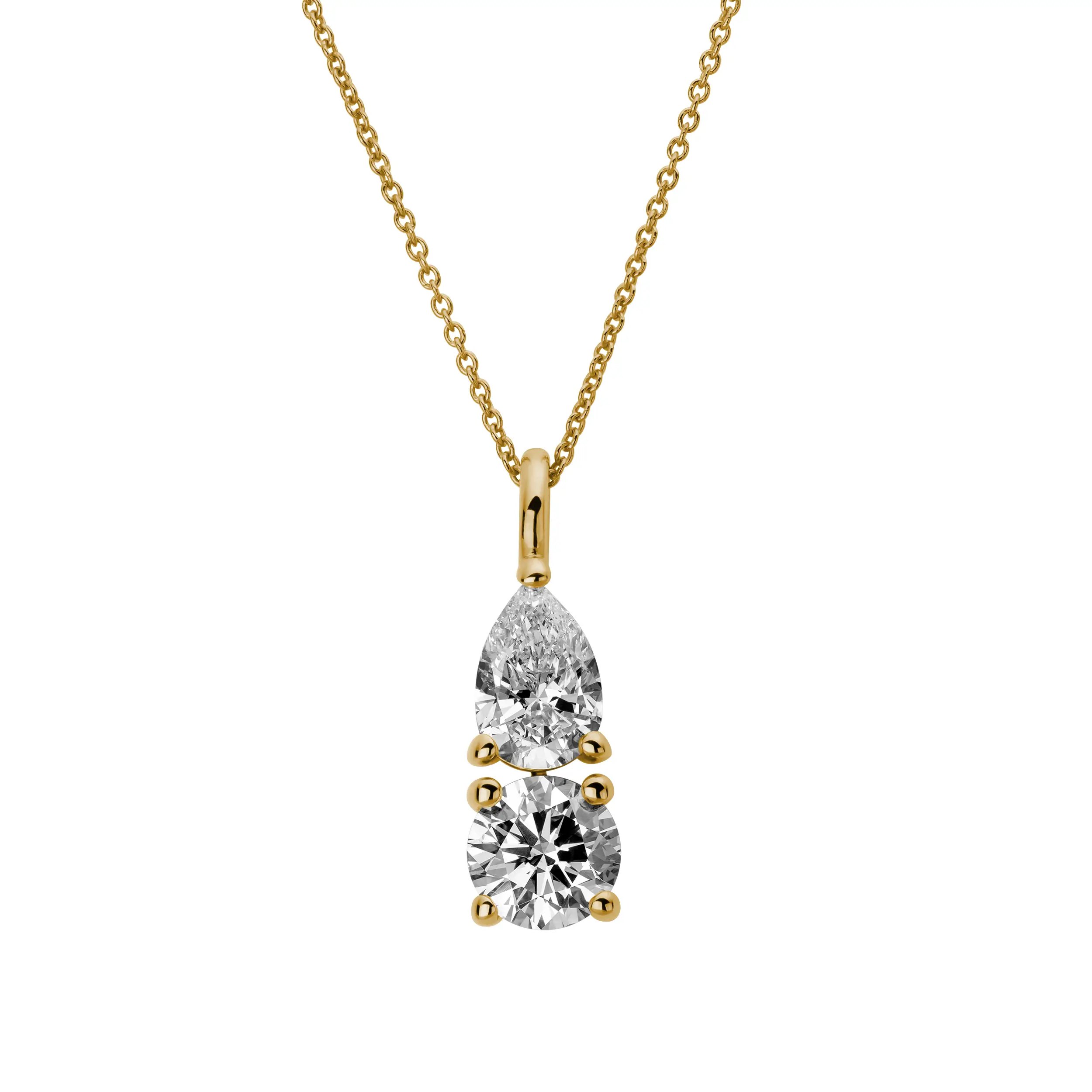 Anhänger Tropfentanz – Gelbgold 585 mit Labordiamanten 0,90 ct  - Klassiker