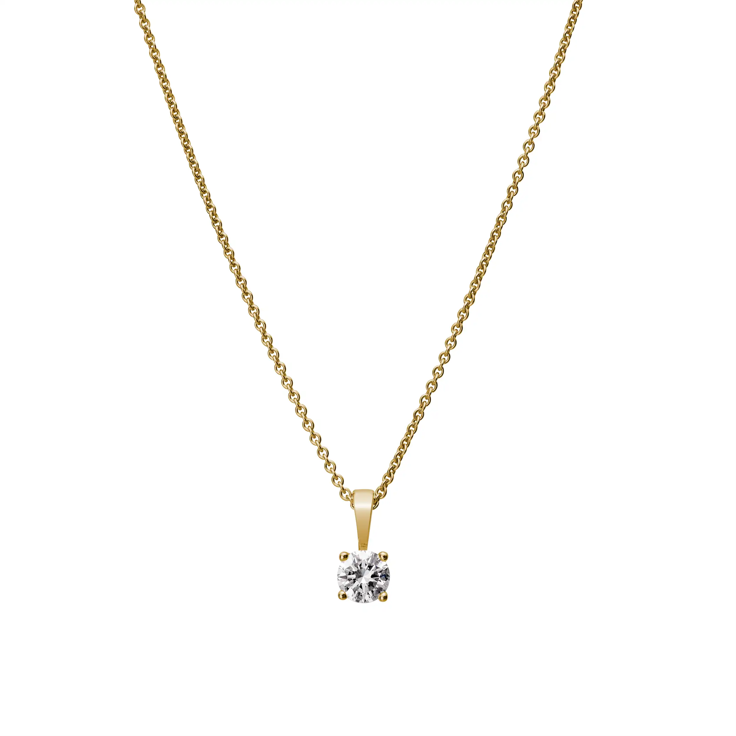 Gold Anhänger Diamant 0,50ct 4er Krappenfassung Solitär - Klassiker