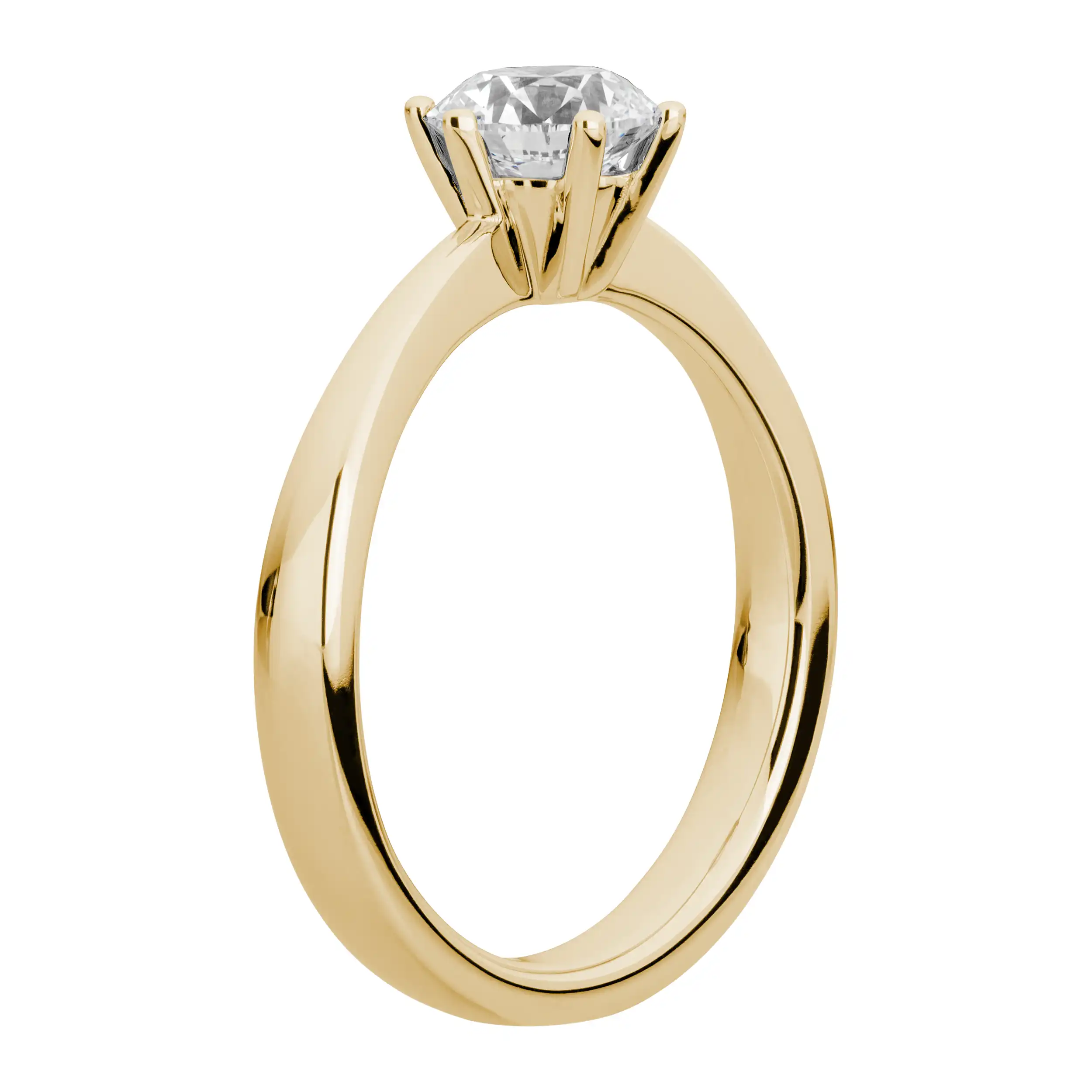Gold Ring Diamant 1.0ct 6er Krappenfassung Solitär - Klassiker