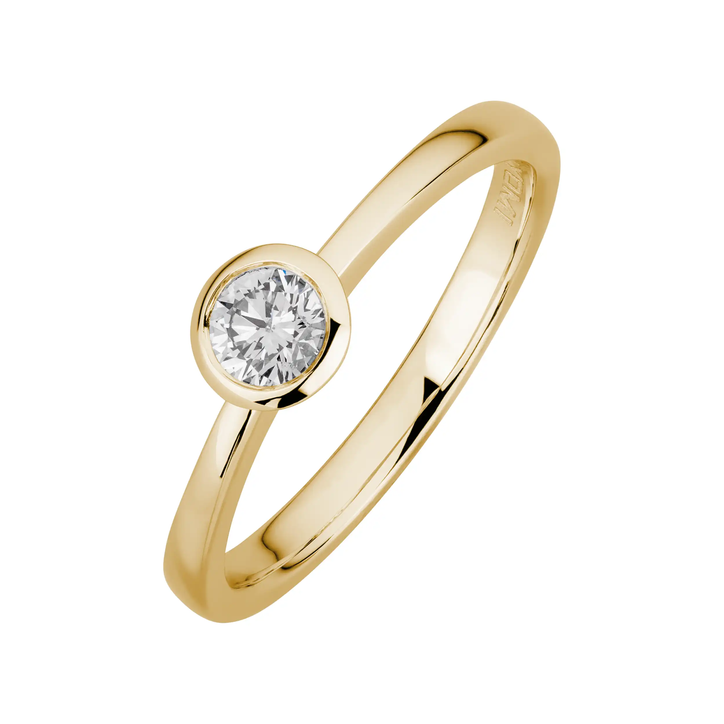 Gold Ring Diamant 0,25ct Zarge Solitär - Klassiker