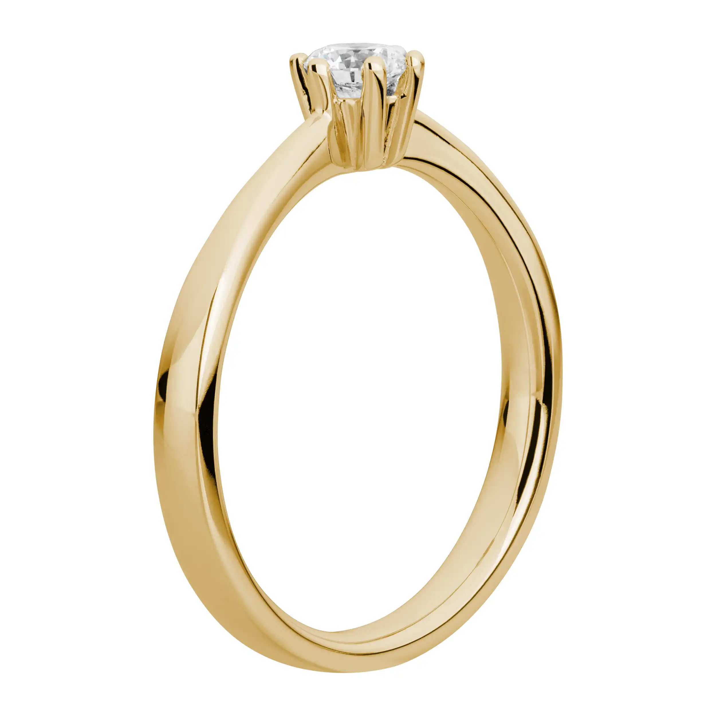 Gold Ring Diamant 0,25ct 6er Krappenfassung Solitär - Klassiker