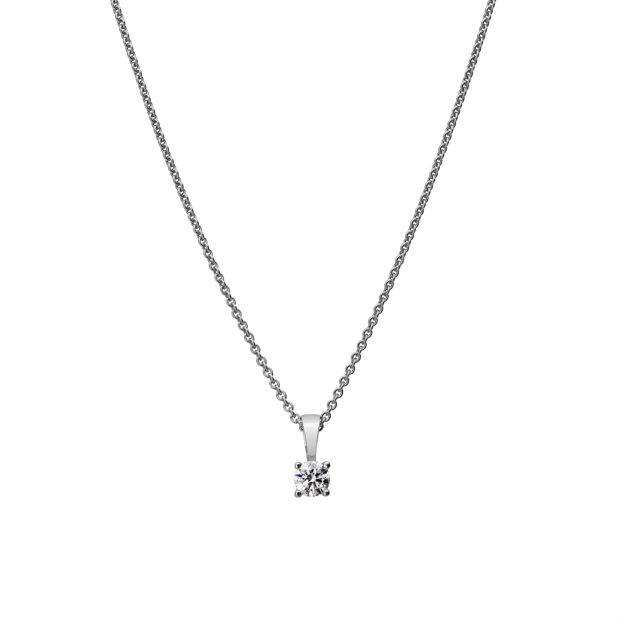 Gold Anhänger Diamant 0,25ct 4er Krappenfassung Solitär - Klassiker