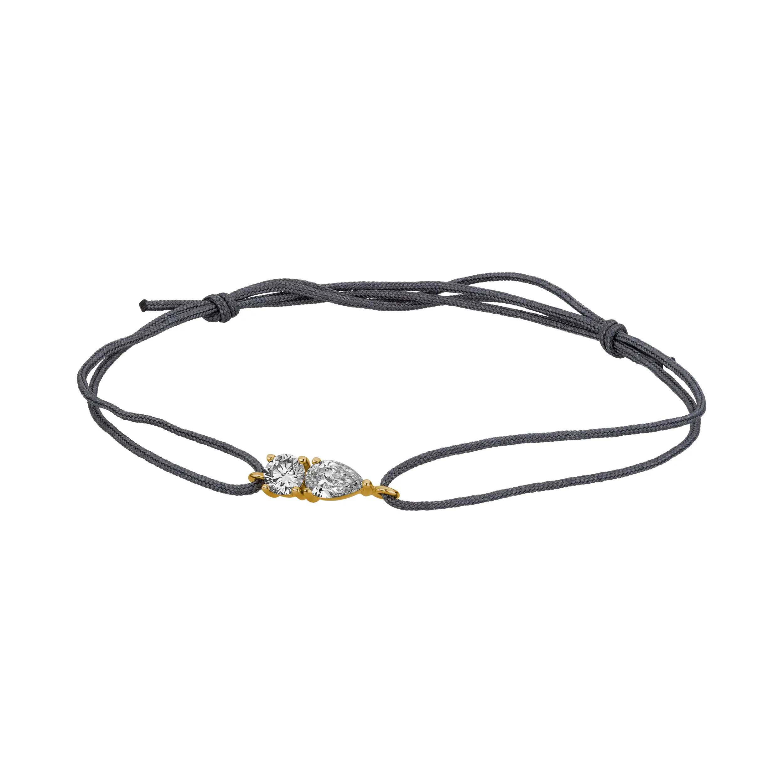 Diamant-Armband Tropfentanz – Brillant & Tropfen am Textilband  - Klassiker