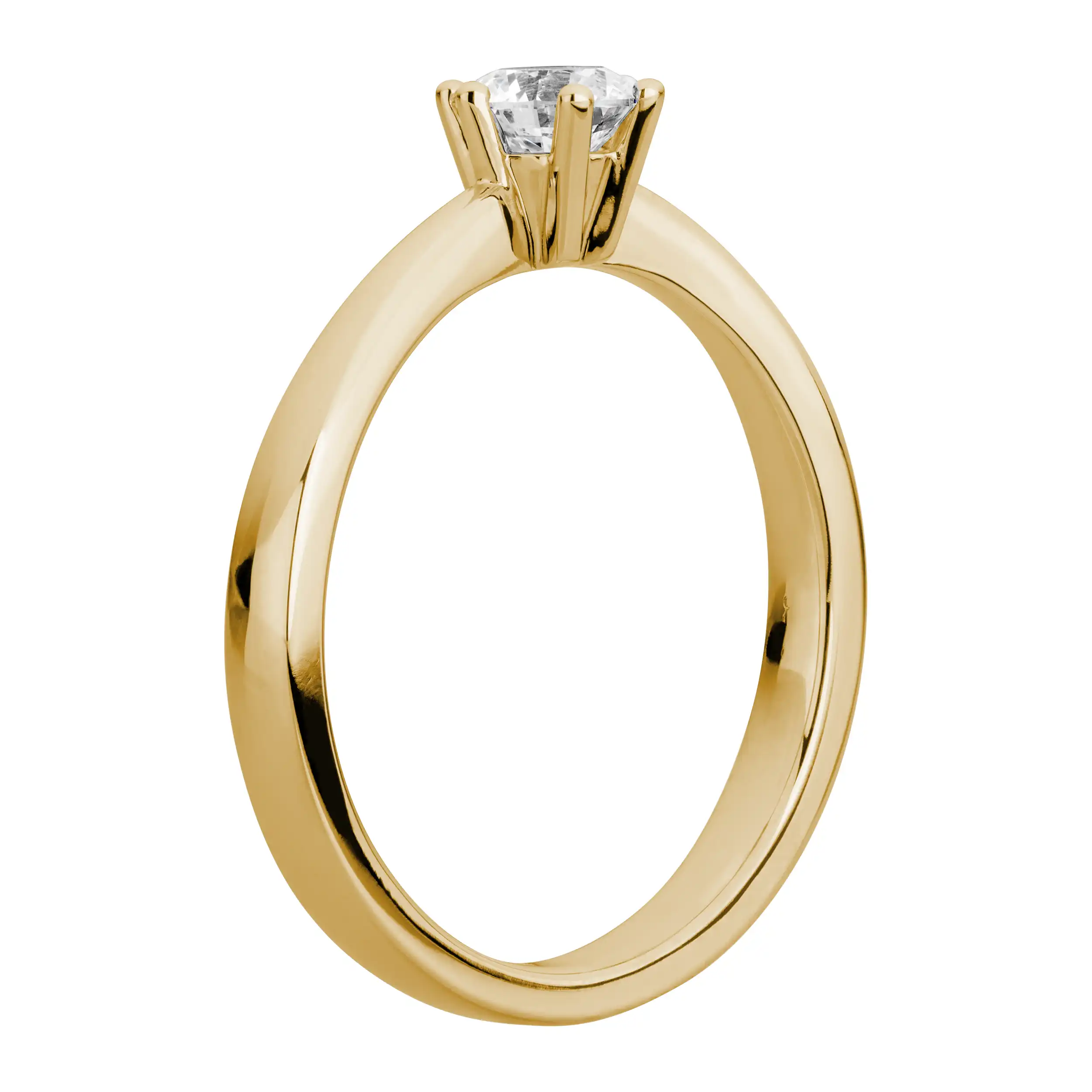 Gold Ring Diamant 0,50ct 6er Krappenfassung Solitär - Klassiker 
