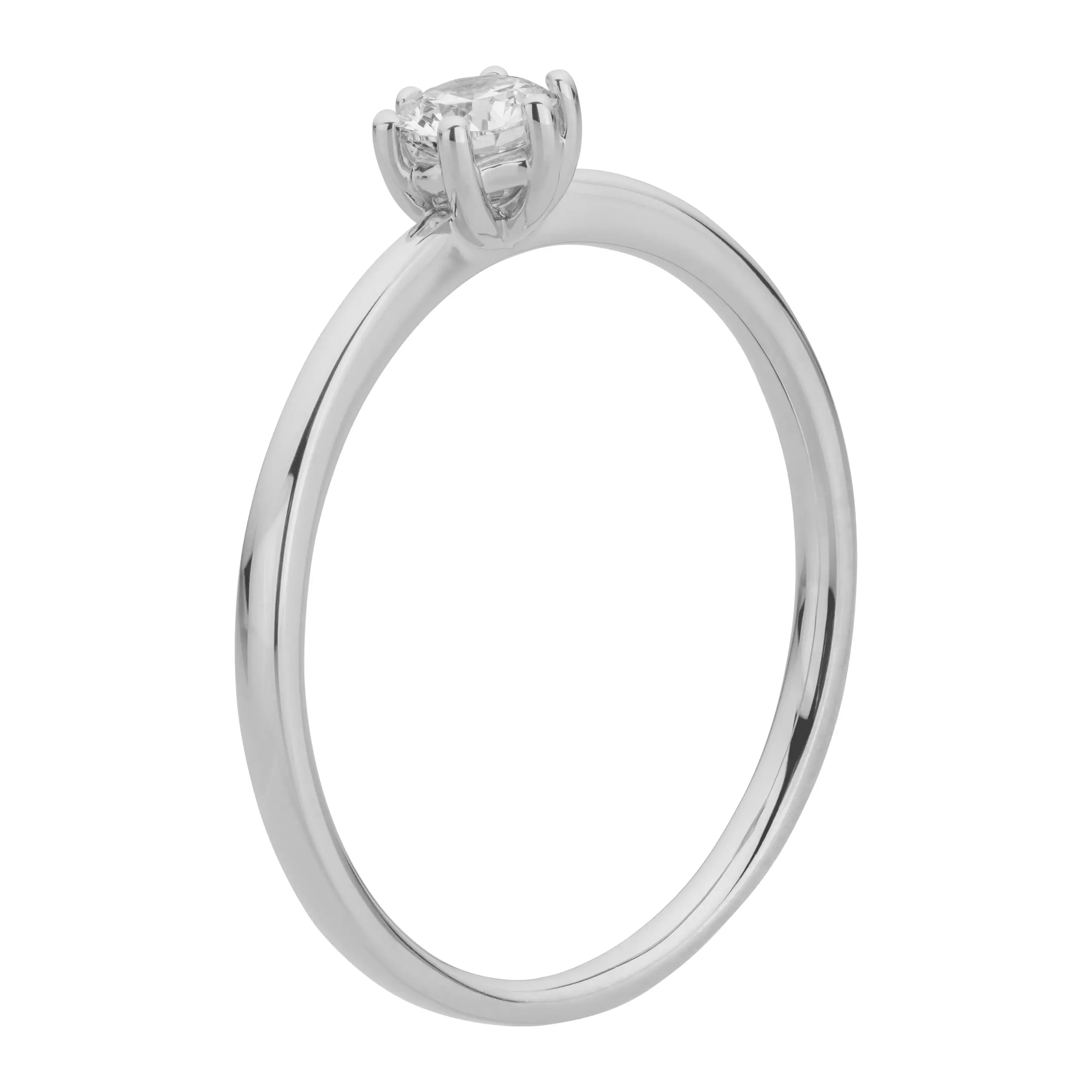 Weißgold Ring Diamant 0.25ct 6er Stotzen Solitaire