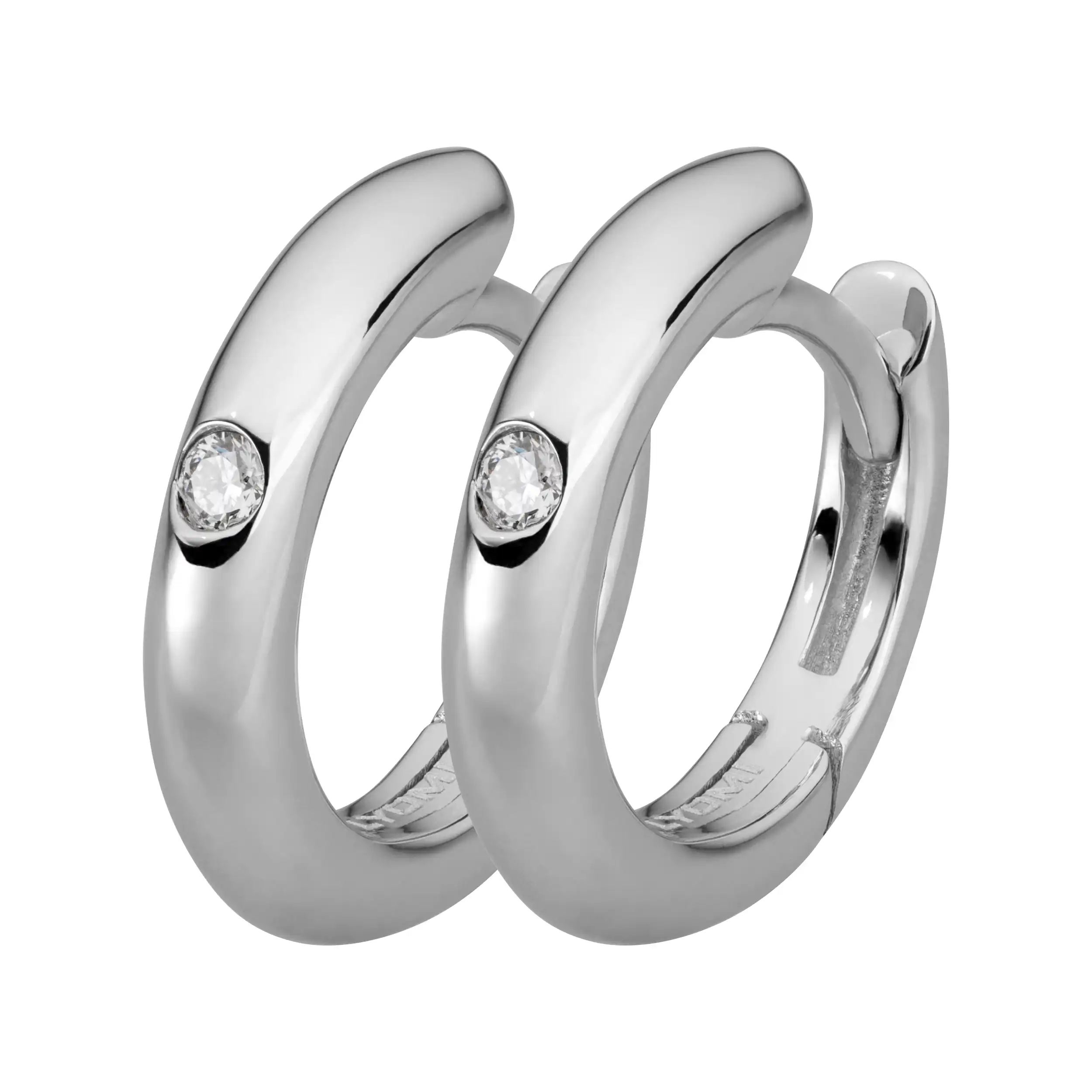 Gold Ohrschmuck Creolen Diamant 0,04ct Solitär - Klassiker