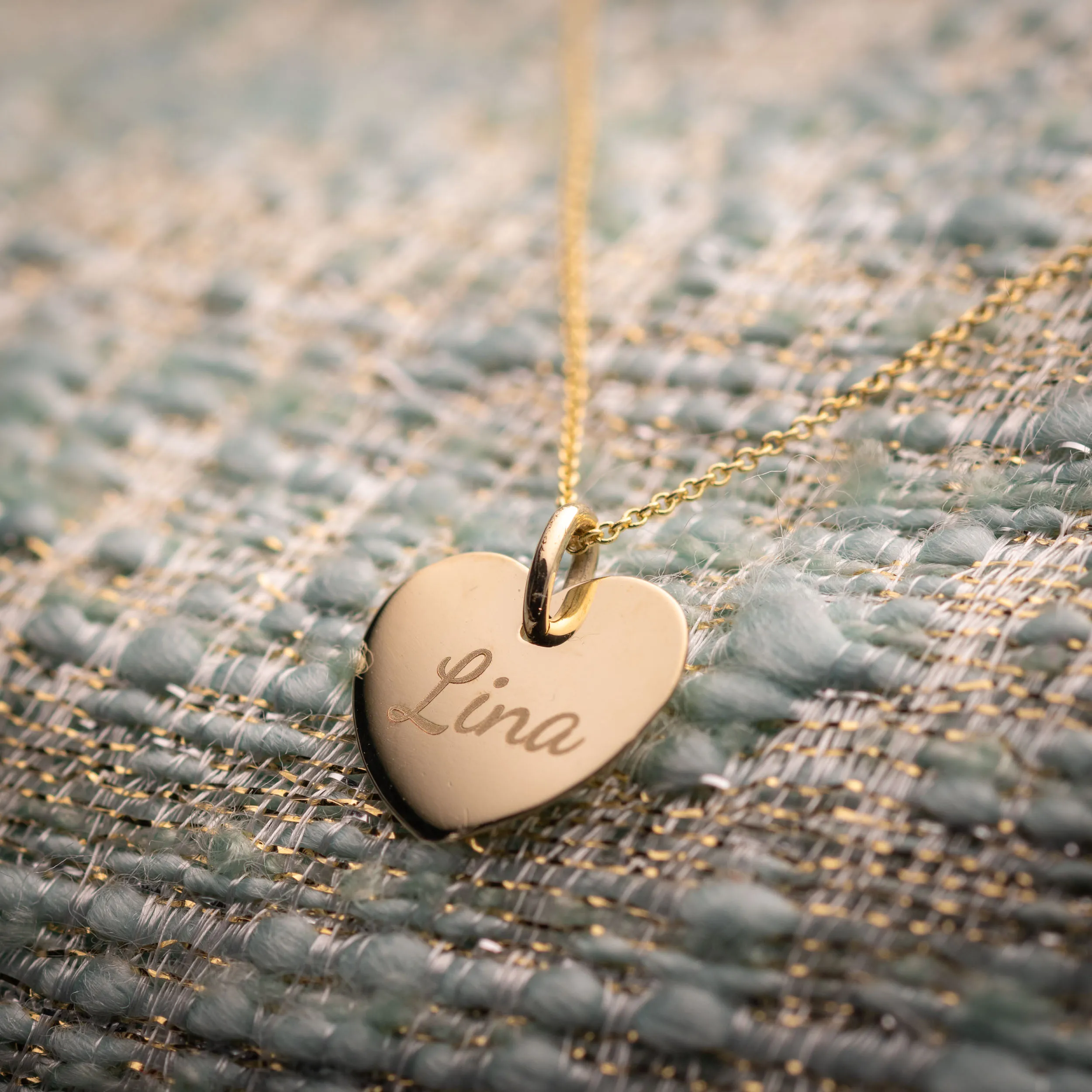 Gold Anhänger Herz personalisiert - Gravur