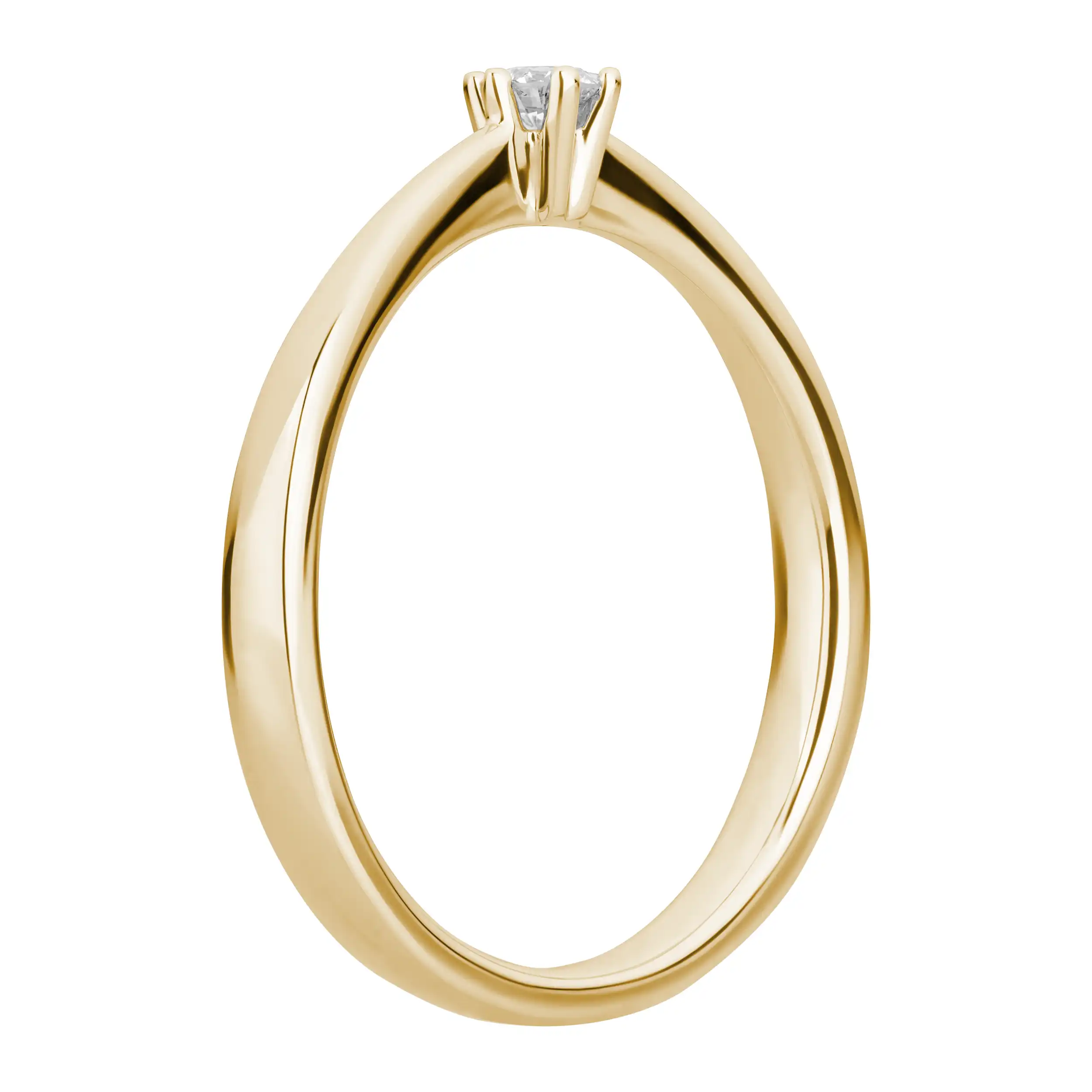 Gold Ring Diamant 0,10ct 6er Krappenfassung Solitär - Klassiker
