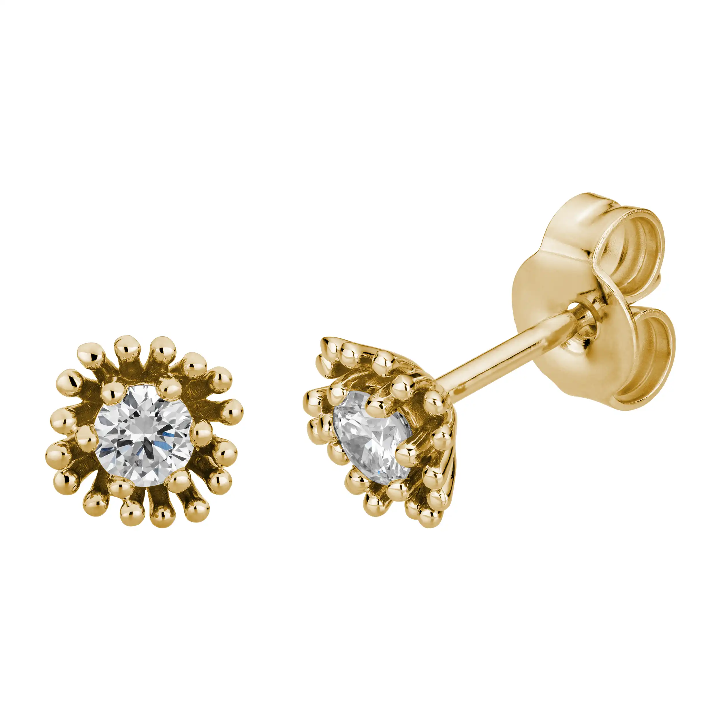 Gold Ohrschmuck Diamant 0,20ct Runa - Floral