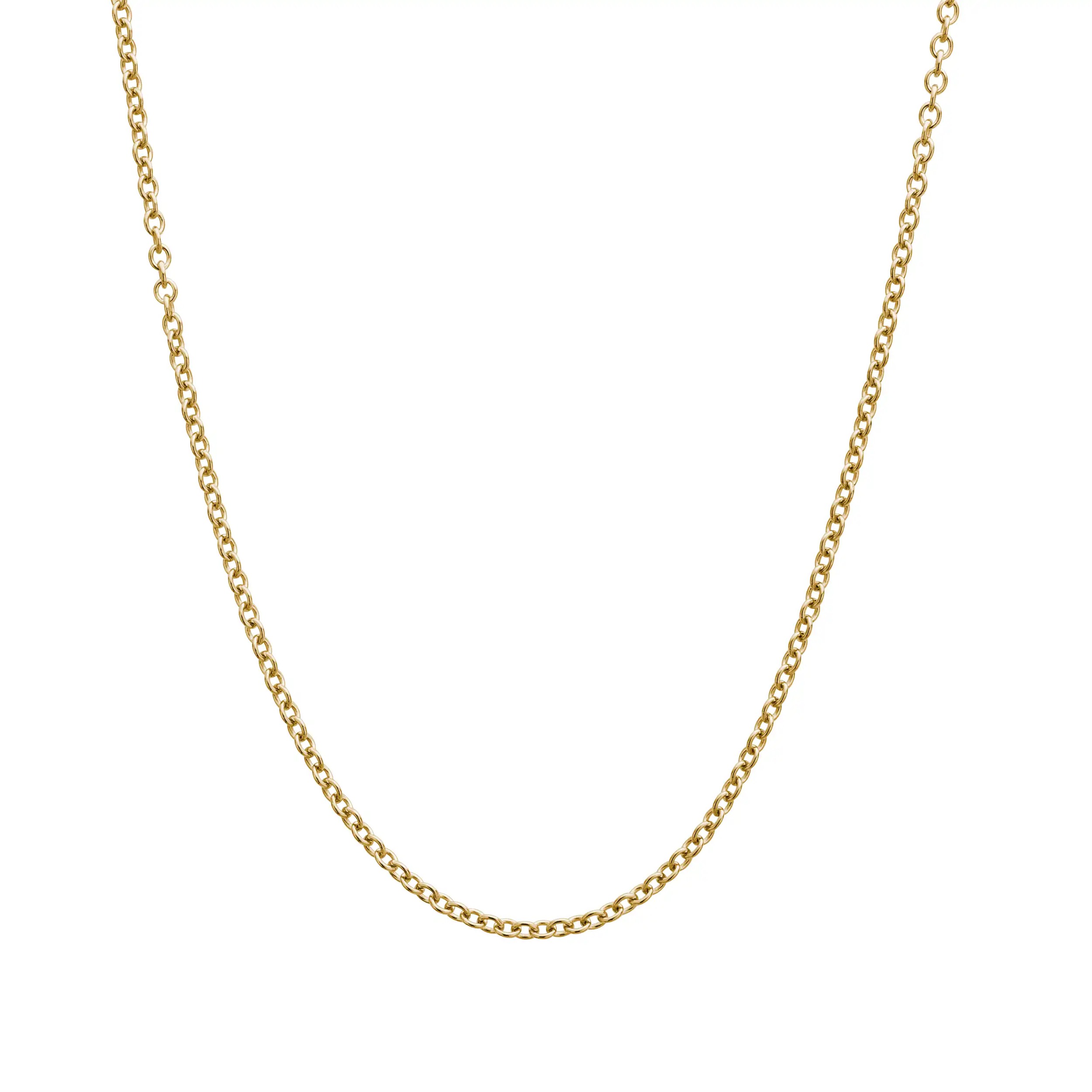 Exklusive 14 Karat Gold Kette mit Karabiner + Goldplättchen LYOMI