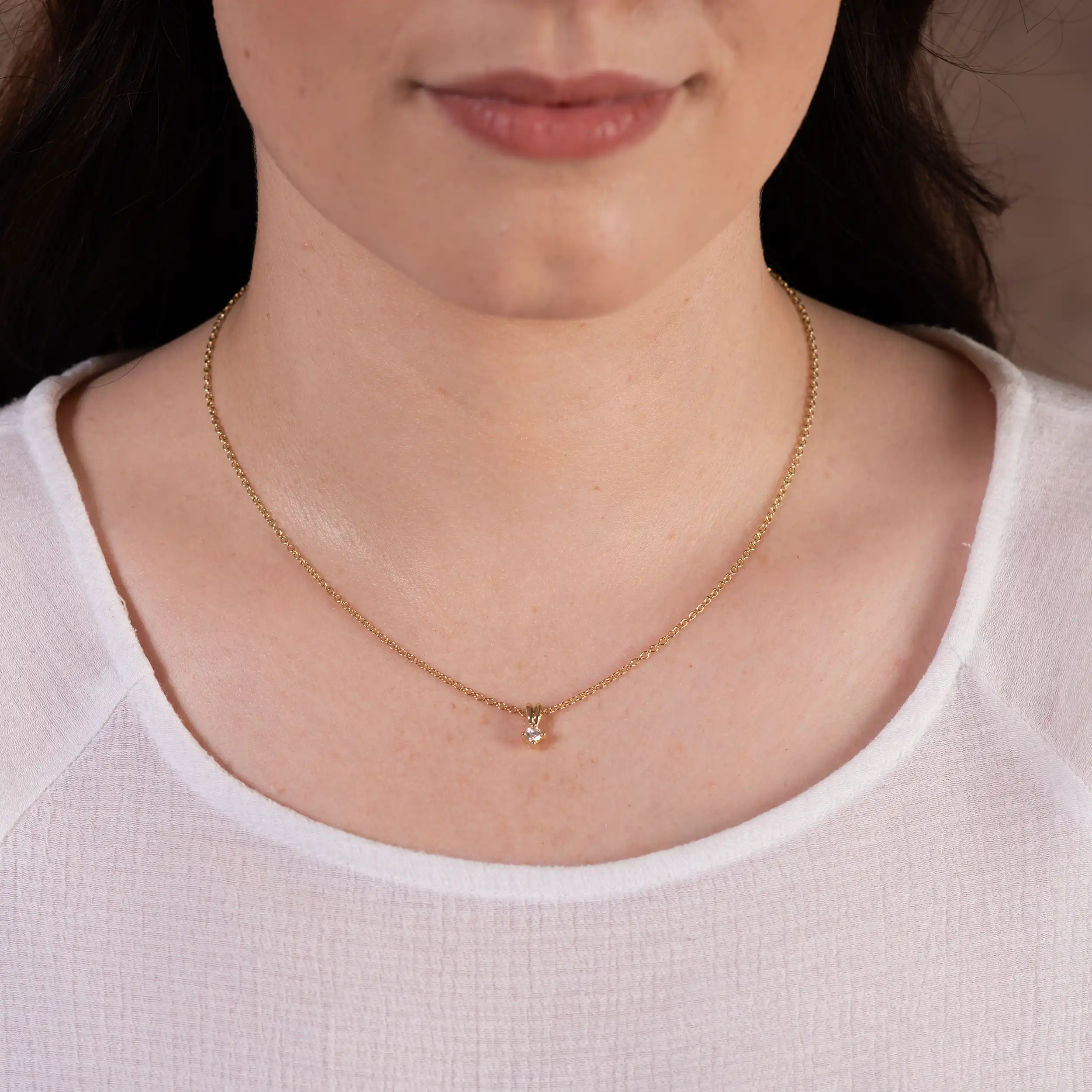 Gold Anhänger Diamant 0,15ct Solitär Liana - Floral