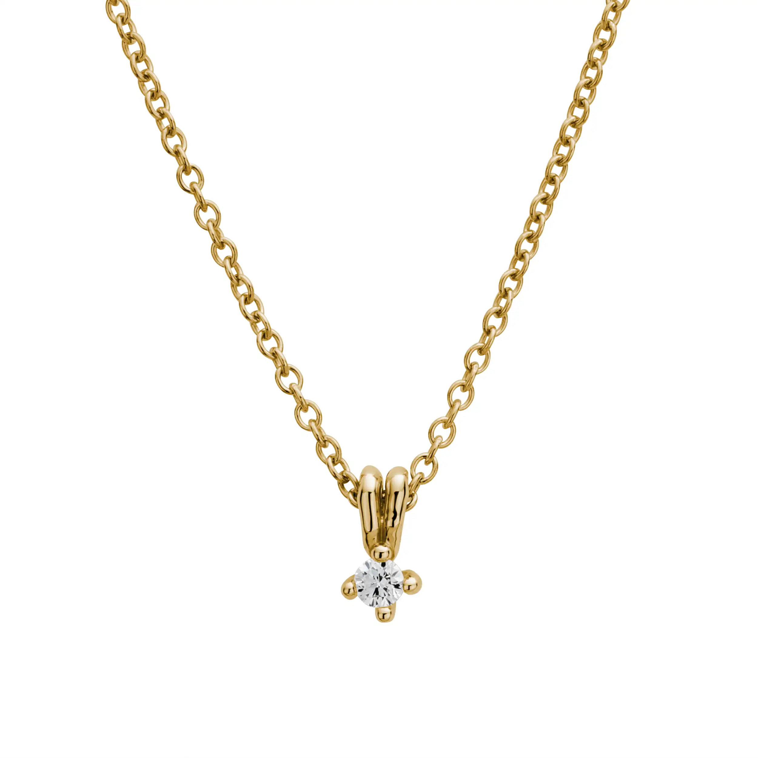 Gold Anhänger Diamant 0,10ct Solitär Liana - Floral