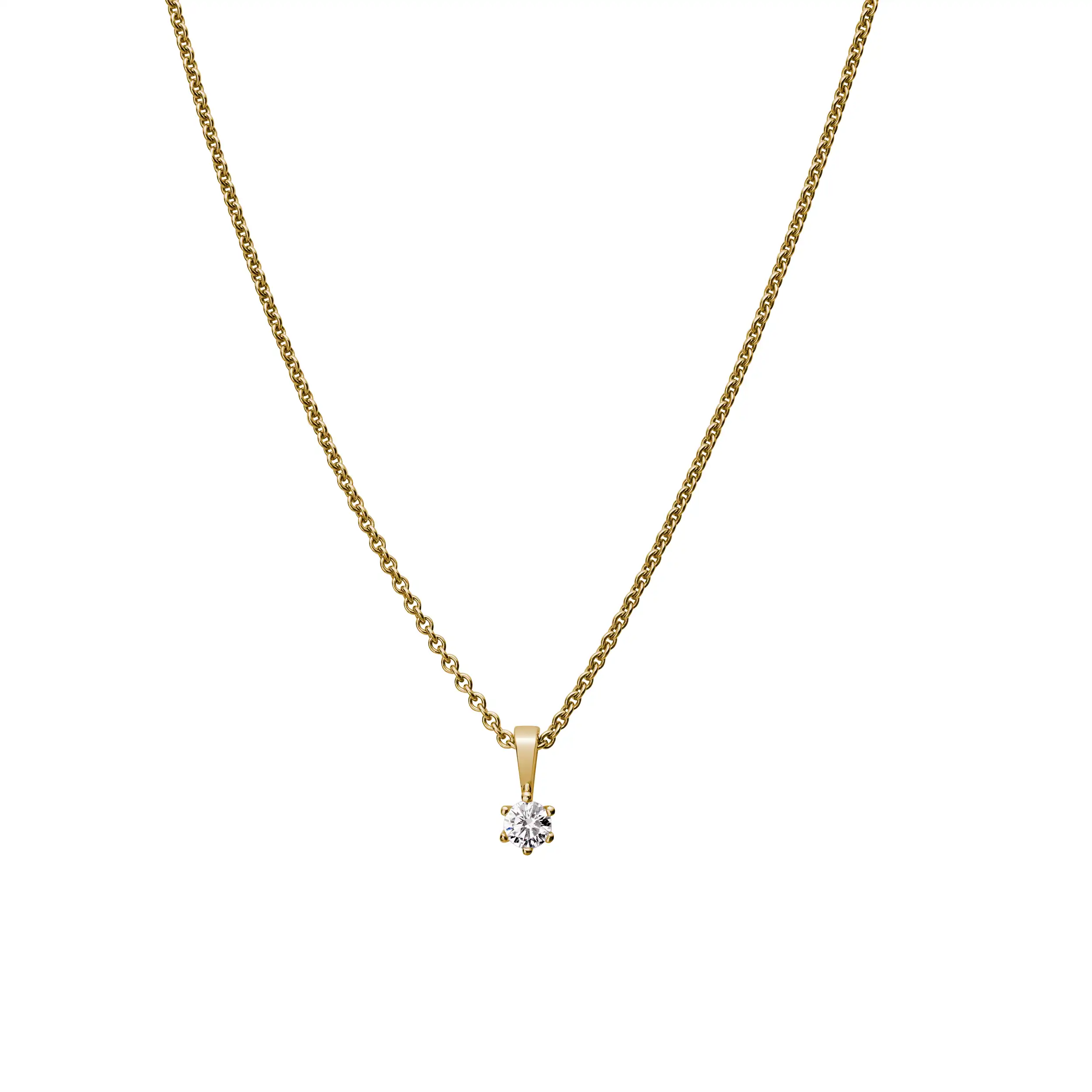 Gold Anhänger Diamant 0,10ct 6er Krappenfassung Solitär - Klassiker