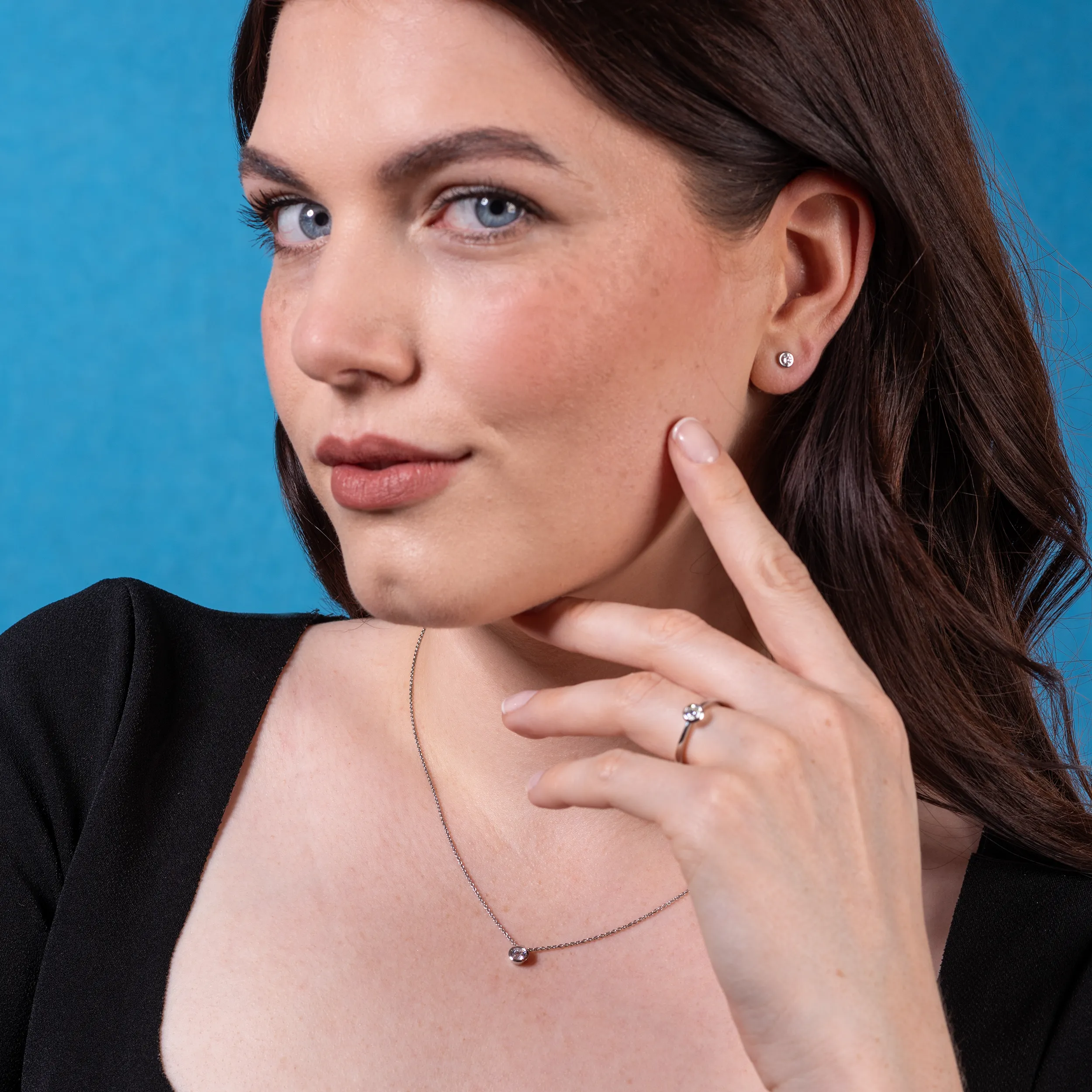 Gold Diamant Zarge Solitär - Klassiker