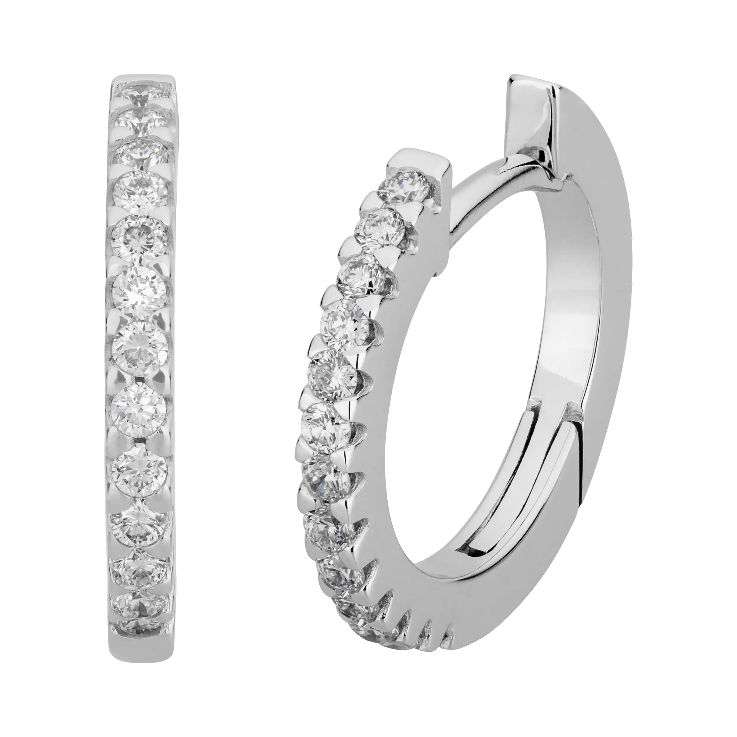 Gold Ohrschmuck Creolen Diamant 0,24ct Memoire - Klassiker