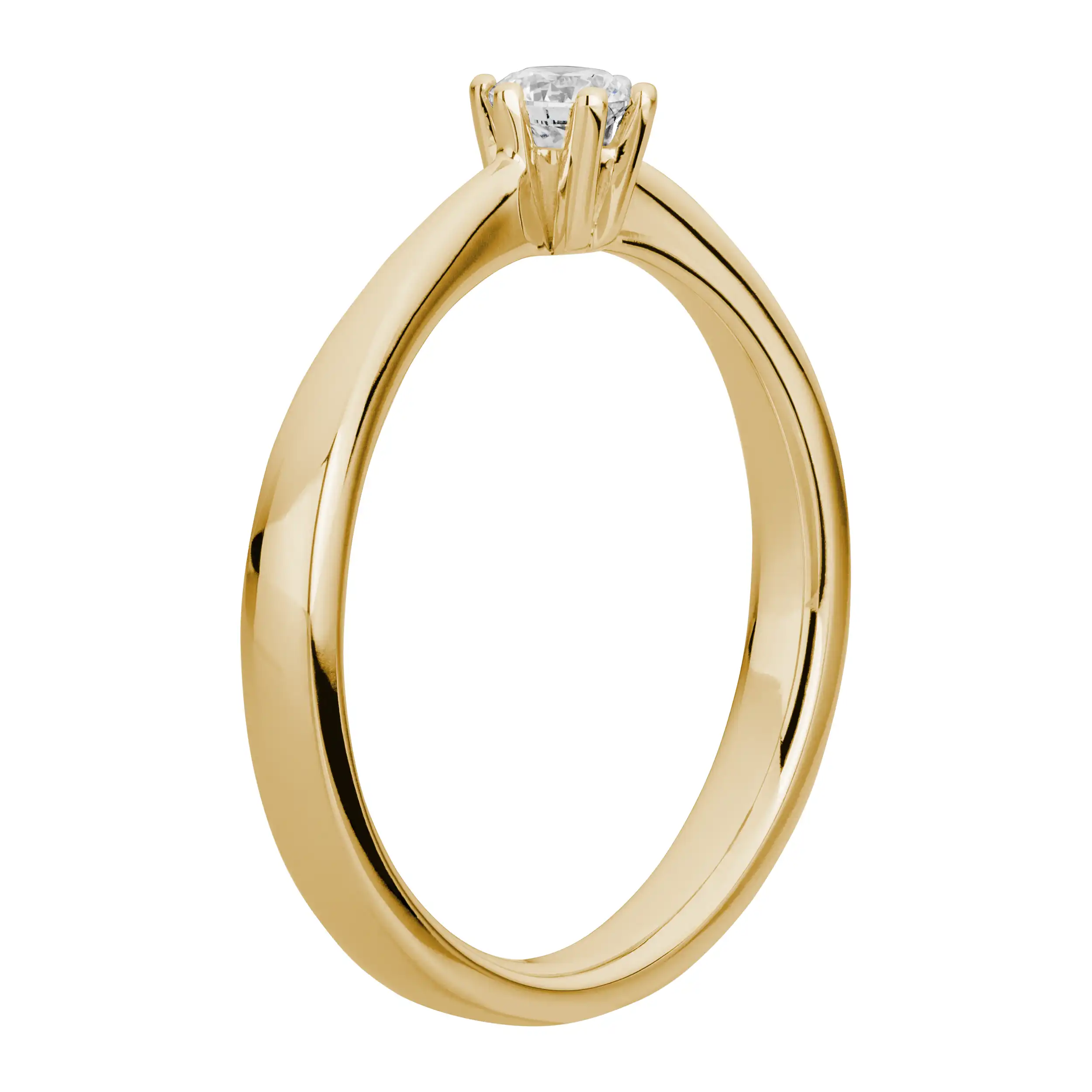 Gold Ring Diamant 0,20ct 6er Krappenfassung Solitär - Klassiker