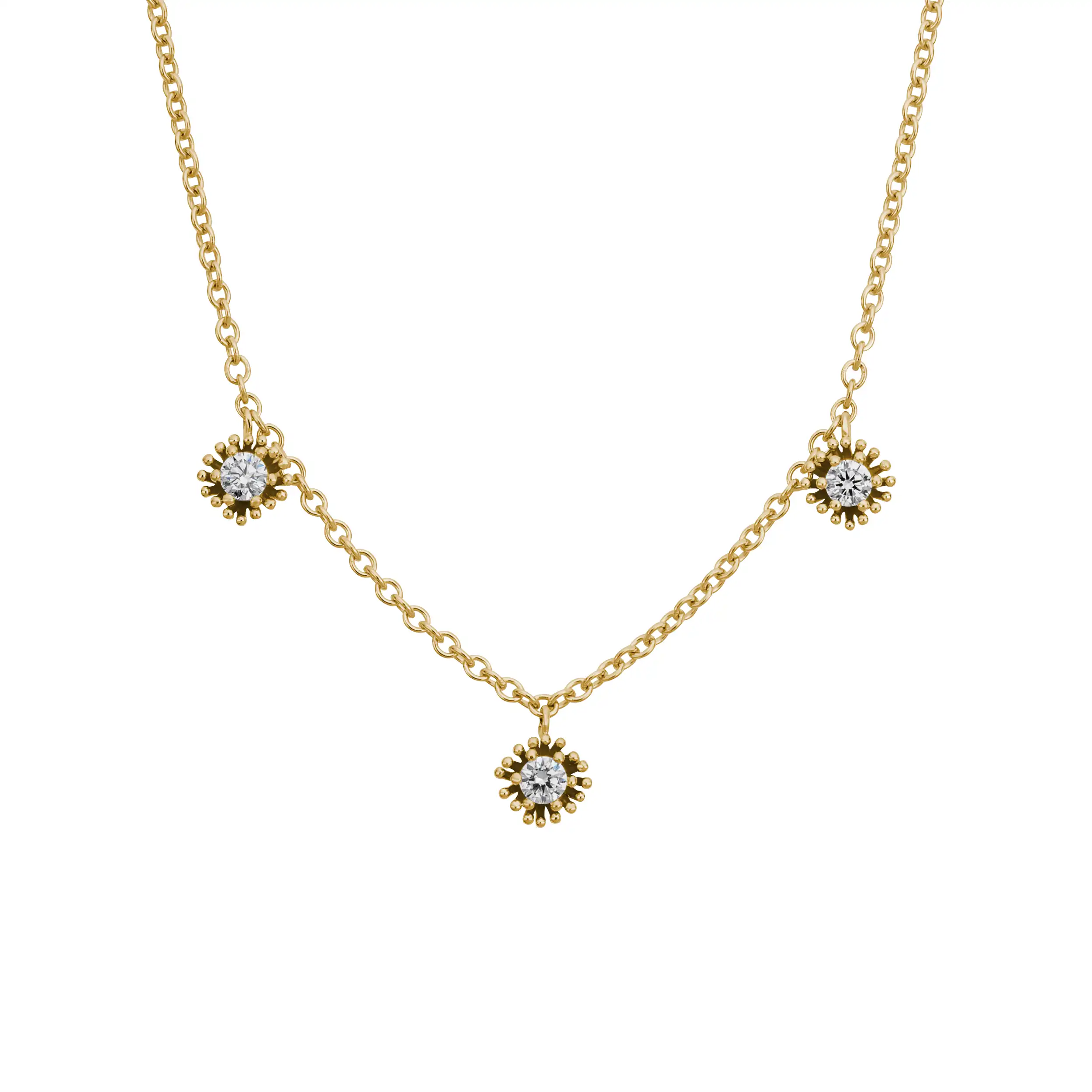 Gold Collier Diamant 0,30ct Runa - Floral
