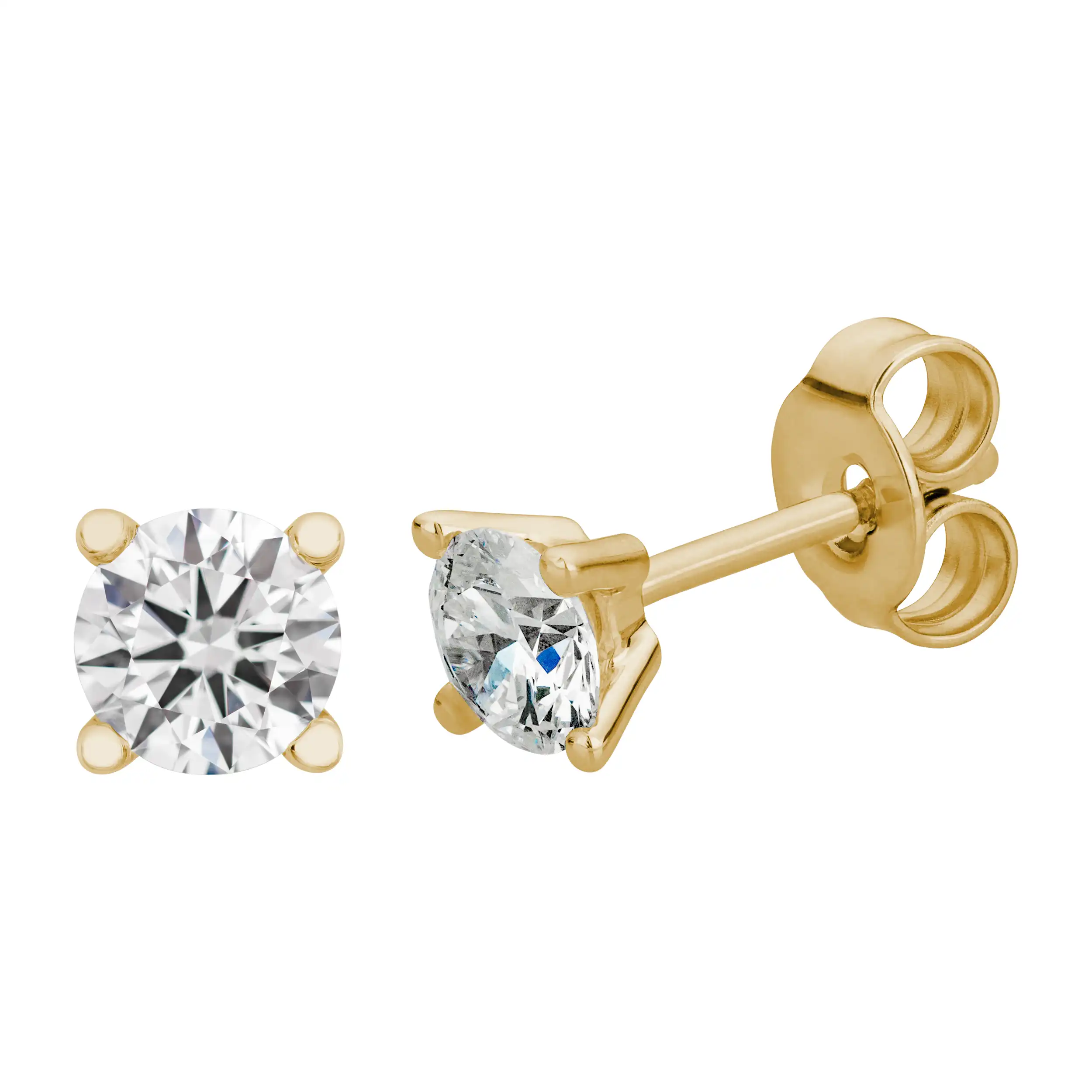 Gold Ohrschmuck Diamant 0,75ct 4er Krappenfassung Solitär - Klassiker