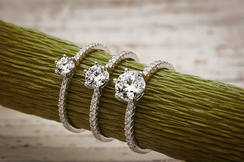 Gold Ring Diamant 1,19ct 6er Stotzen Solitär Pavé