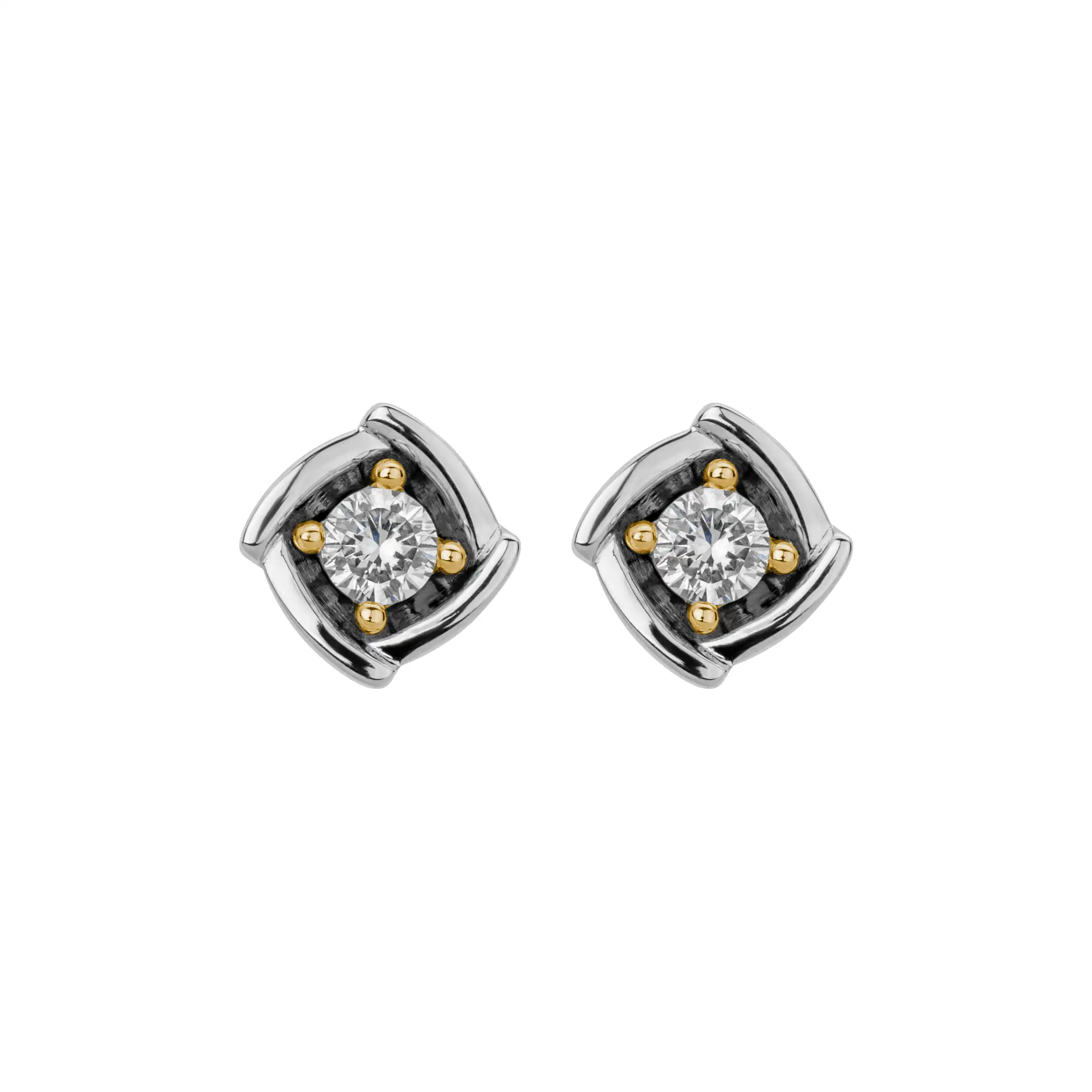 Gold Ohrschmuck Diamant 0,15ct Yuna - Floral