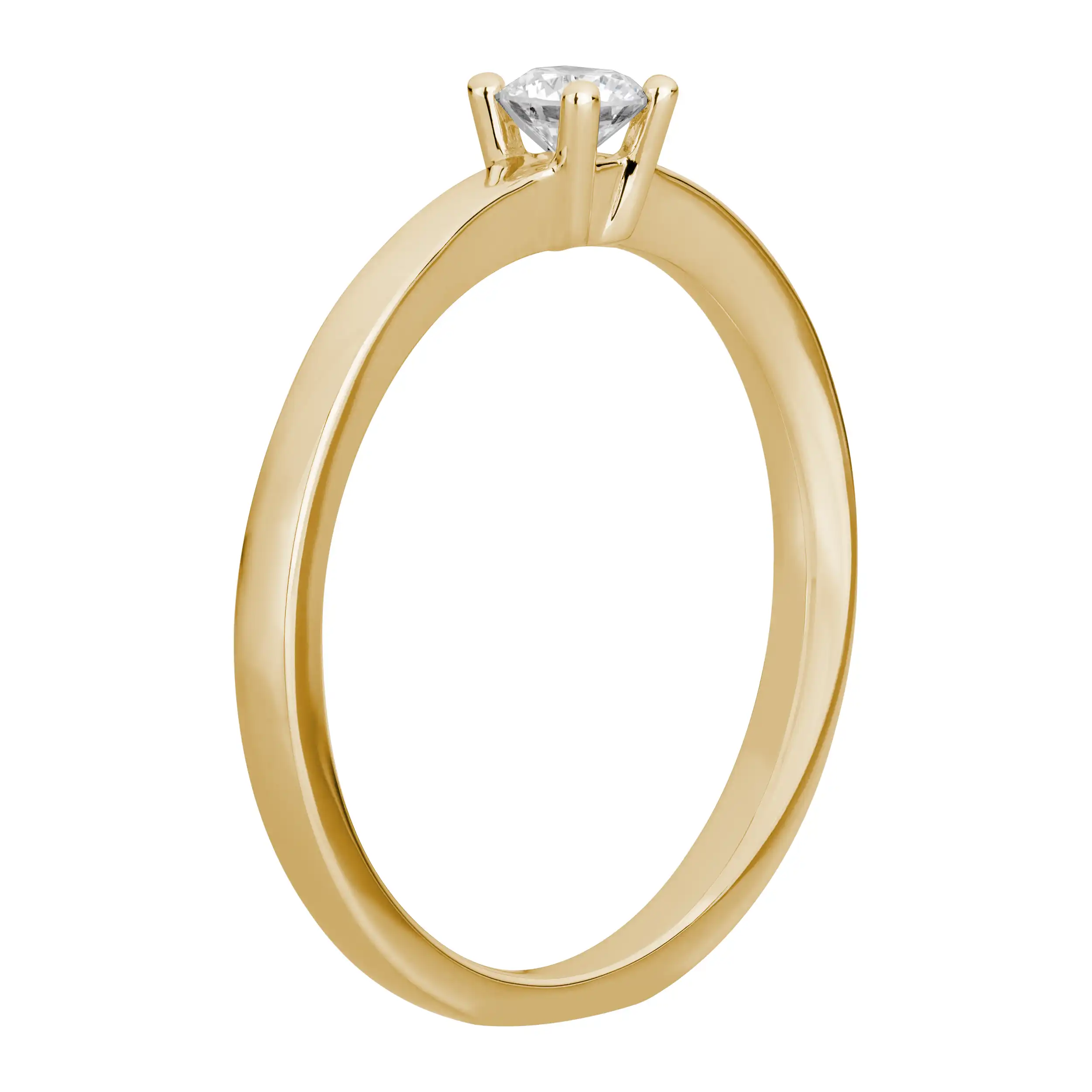 Gold Ring Diamant 0,20ct 4er Krappenfassung Solitär - Klassiker